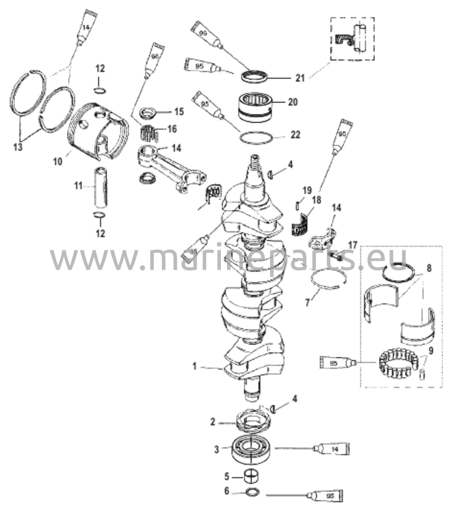 Kampiakseli, männät ja kiertokanget