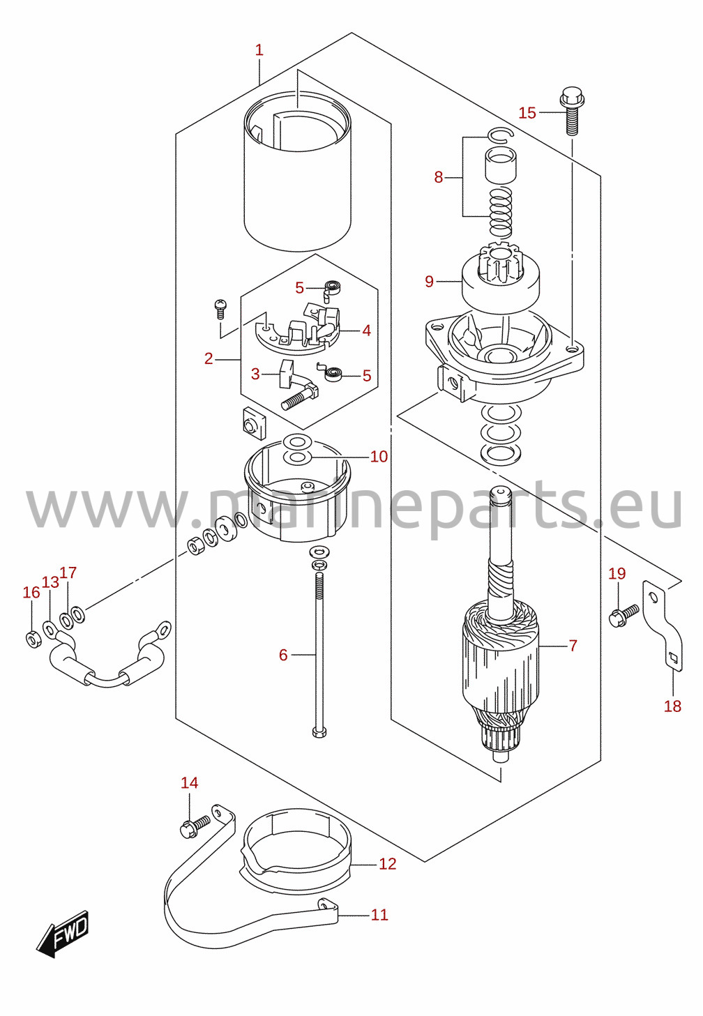 Motor de arranque (DF25AT, DF30AT)