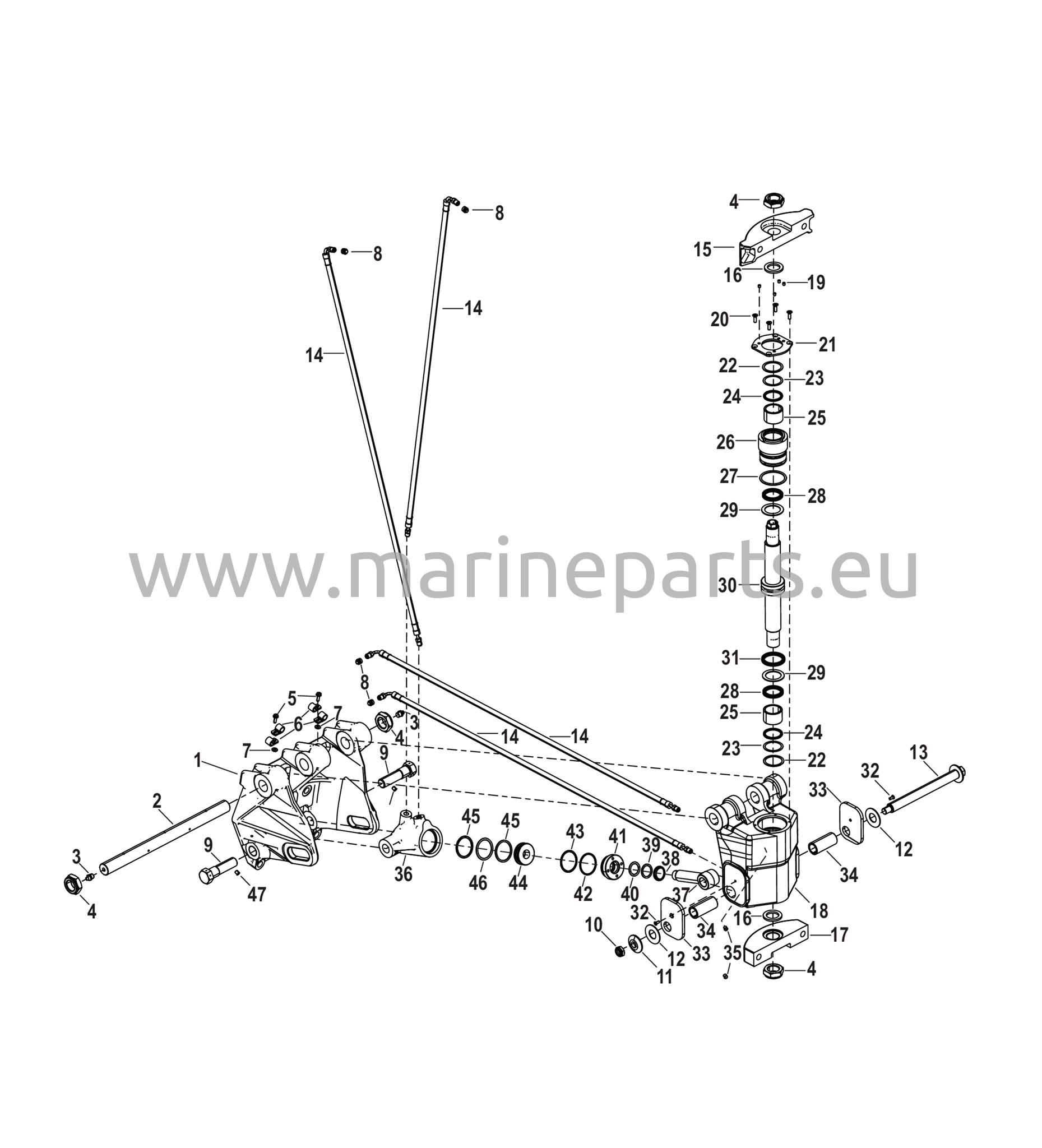 Kääntö- ja peräpeilikiinnike