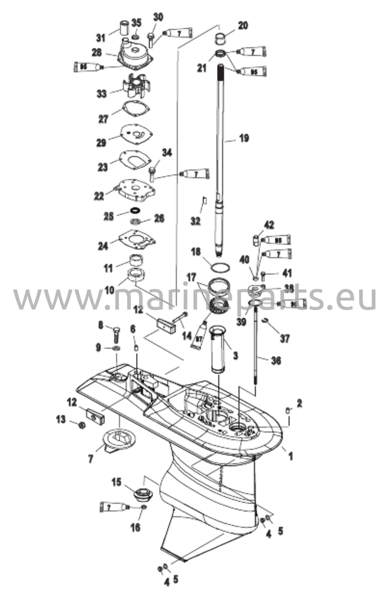 Vaihteiston kotelo (voimansiirtoakseli) (2,07:1 vaihdekerroin)