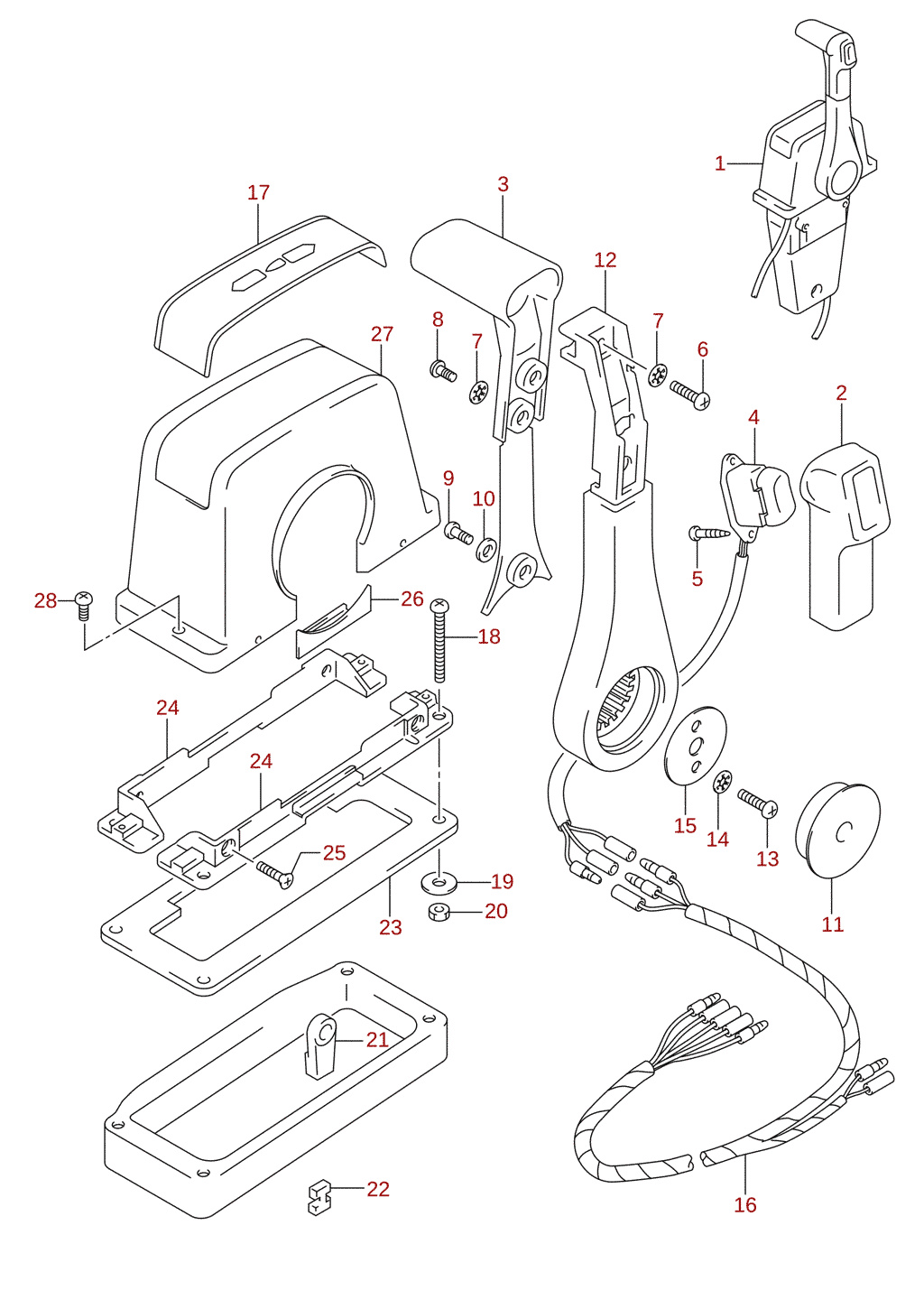 Reglage, enkelt (1) (DF70A, DF80A, DF90A) (tillval)