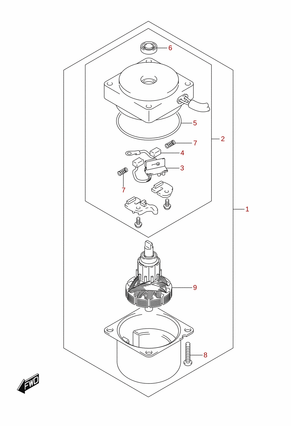 PTT-motor (DF15AT, DF20AT, DF20ATH, DF9.9BT, DF9.9BTH)