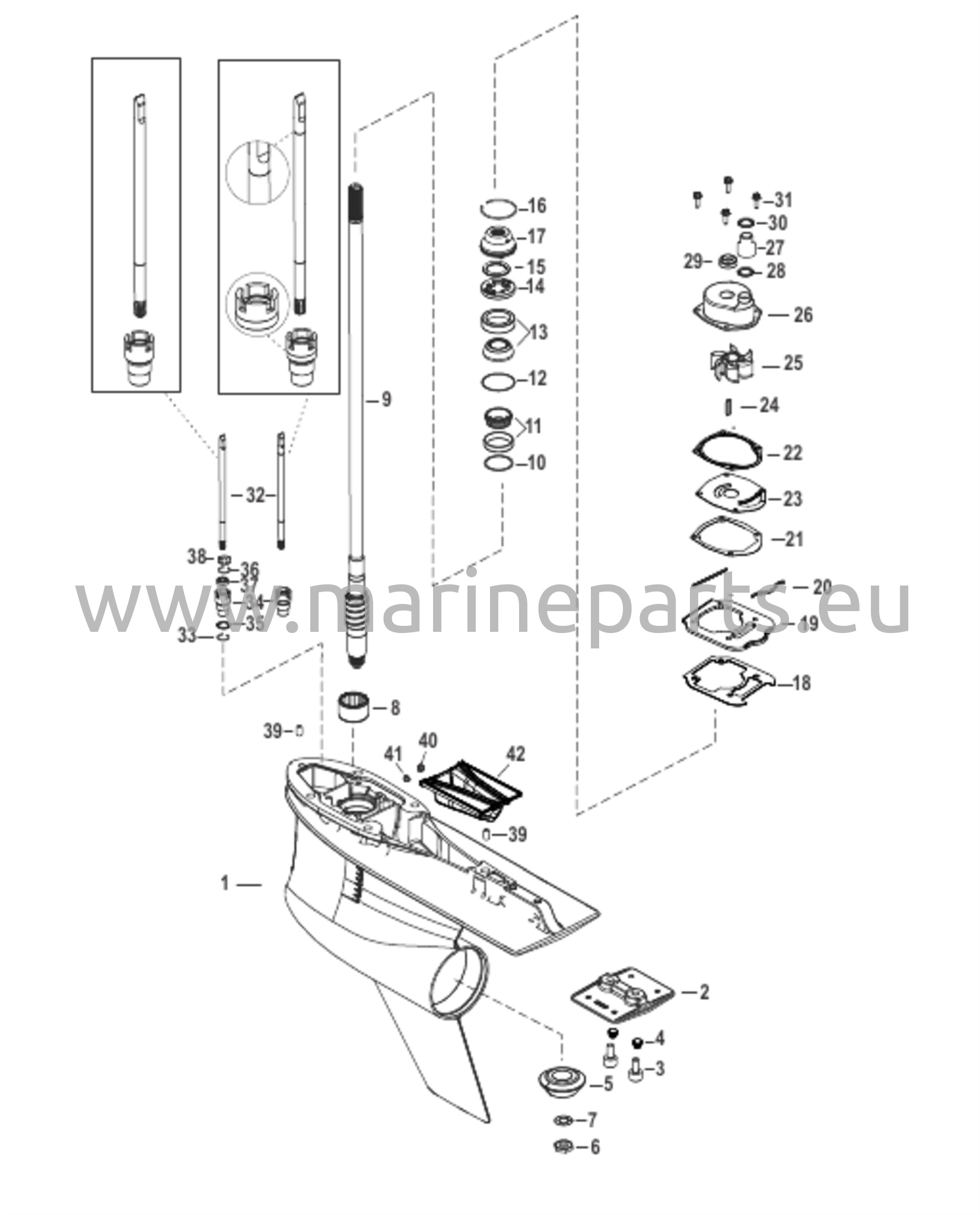 Vaihteiston kotelo, vetoakseli, 5.44 Torpedo
