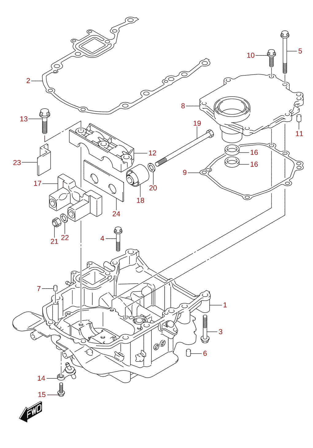 Mootorihoidik (DF40A, DF40AST, DF50A, DF60A)