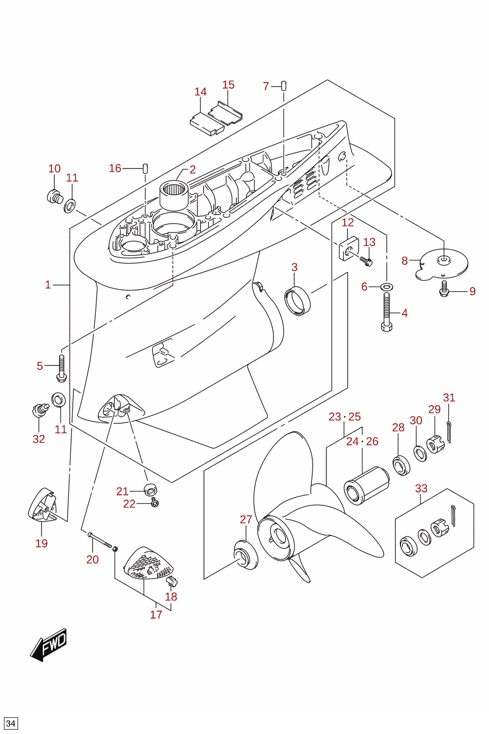Gear case (DF250ST)