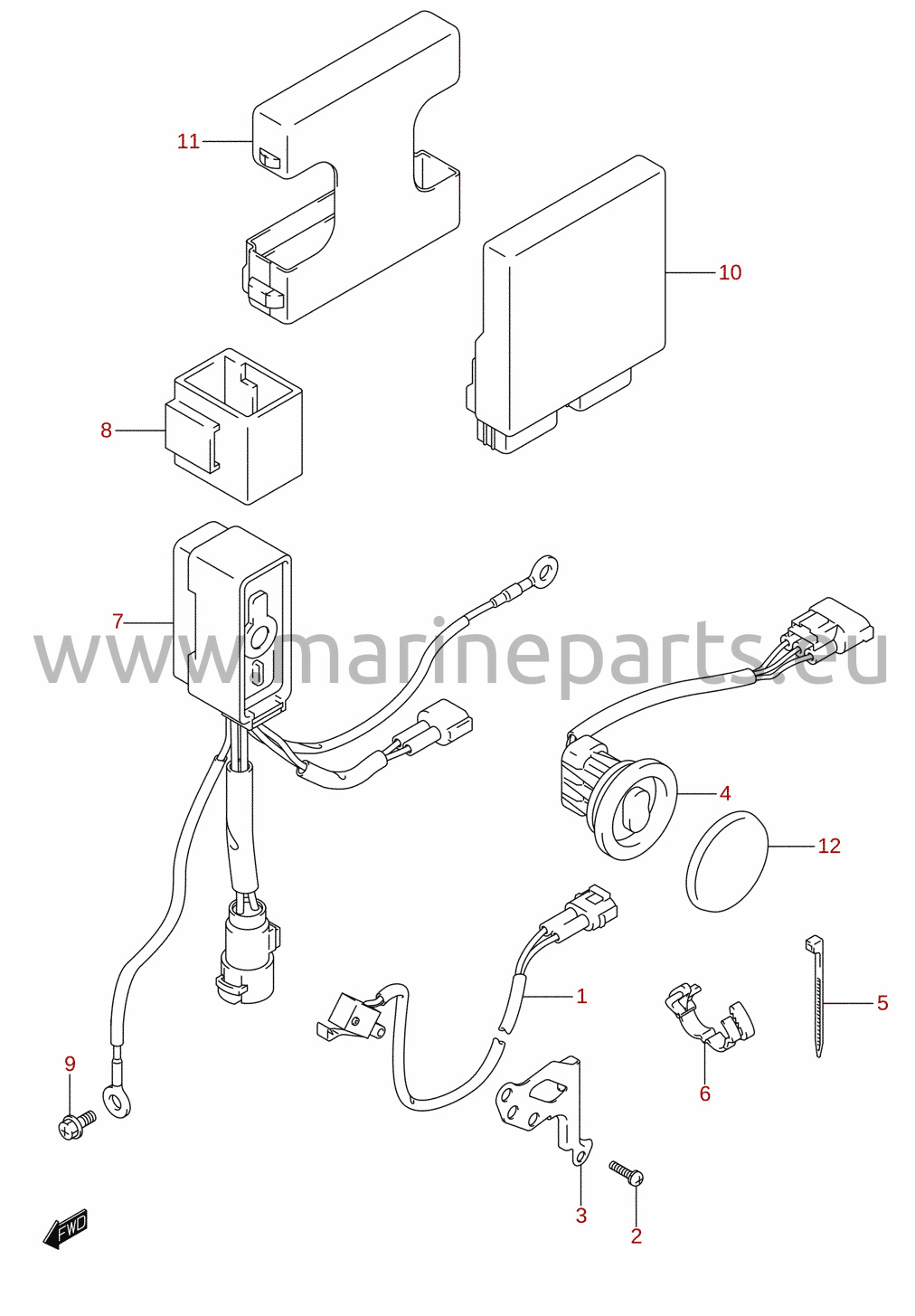 PTT switch / engine control unit
