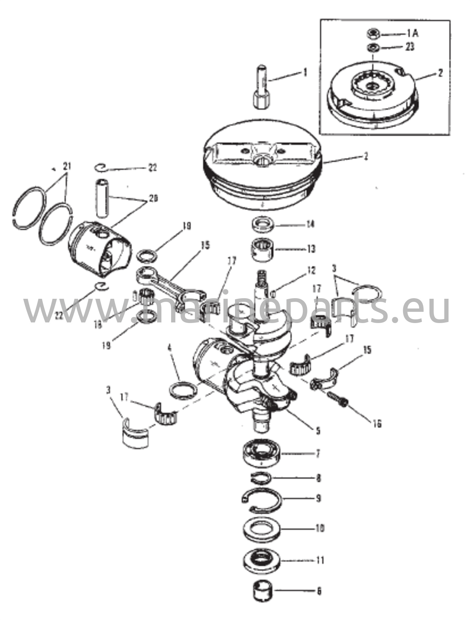 Kampiakseli, männät ja vauhtipyörä