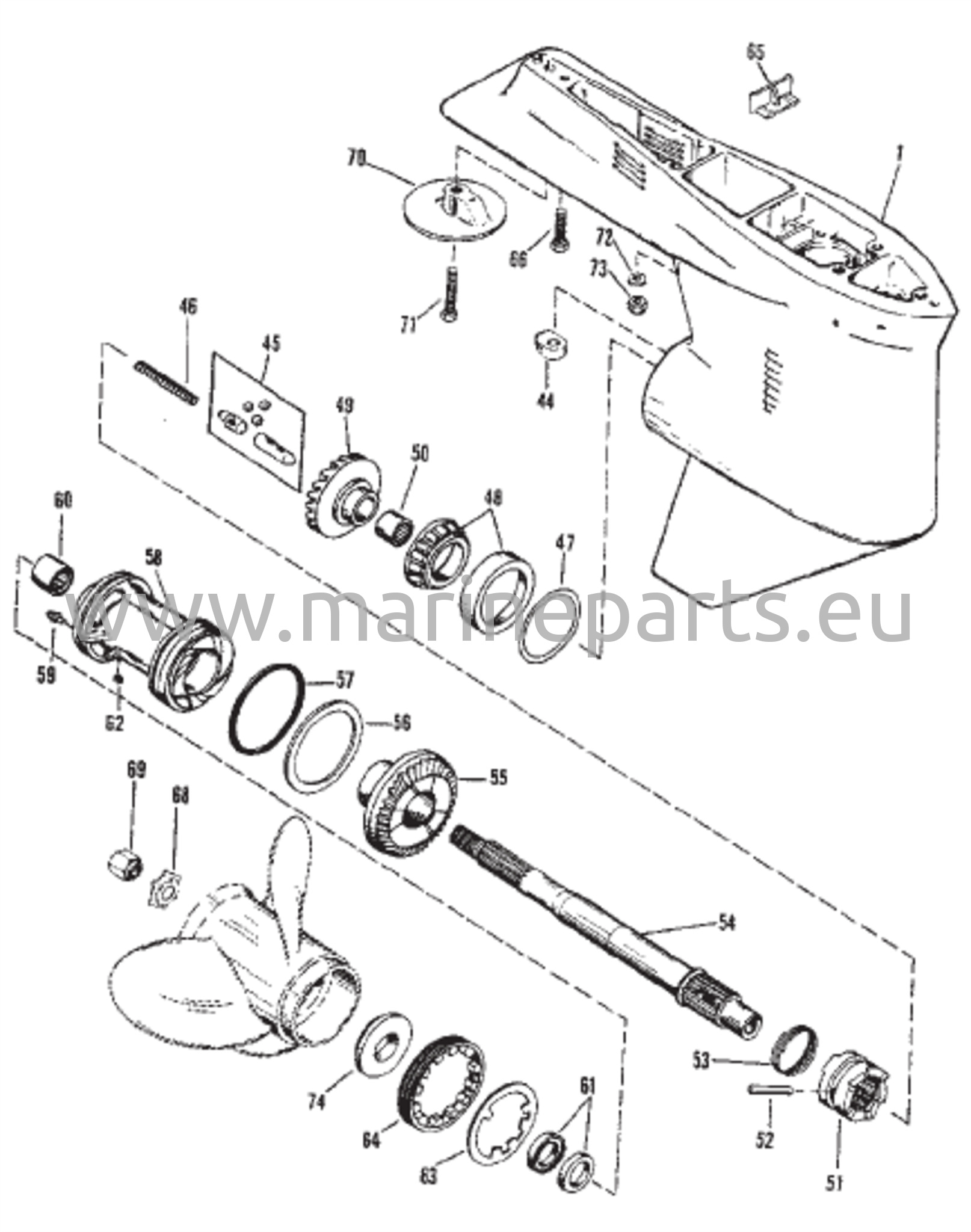 Hammasrattakorpus (propelleri võll) (valandis #1674-814247C)