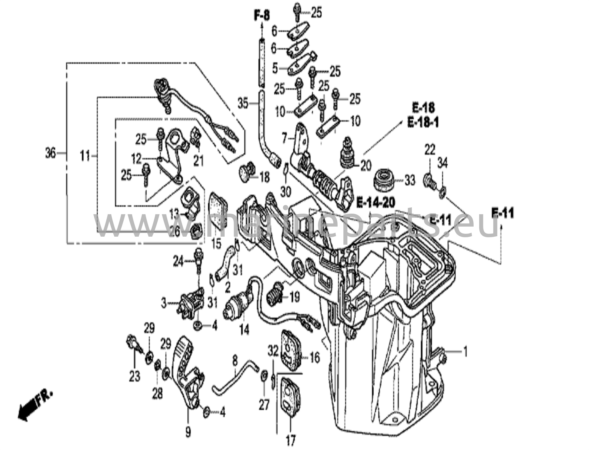 Oljehus/växelaxel (handtagsutförande)