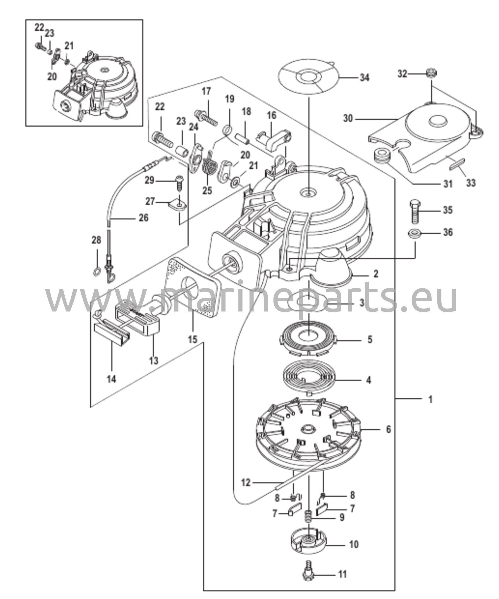 Käynnistimen vetolaite