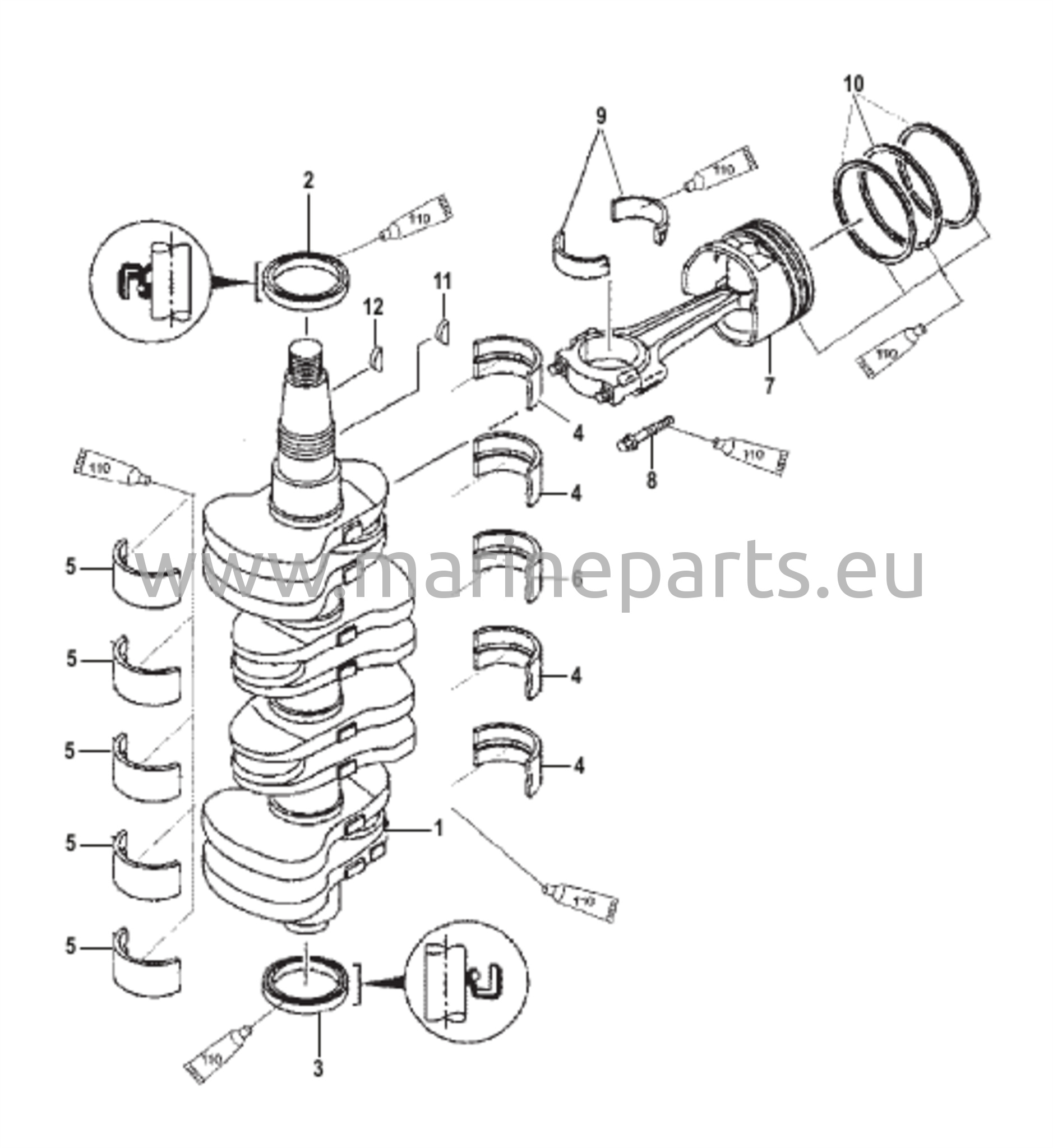 Kampiakseli, männät ja yhdystangot