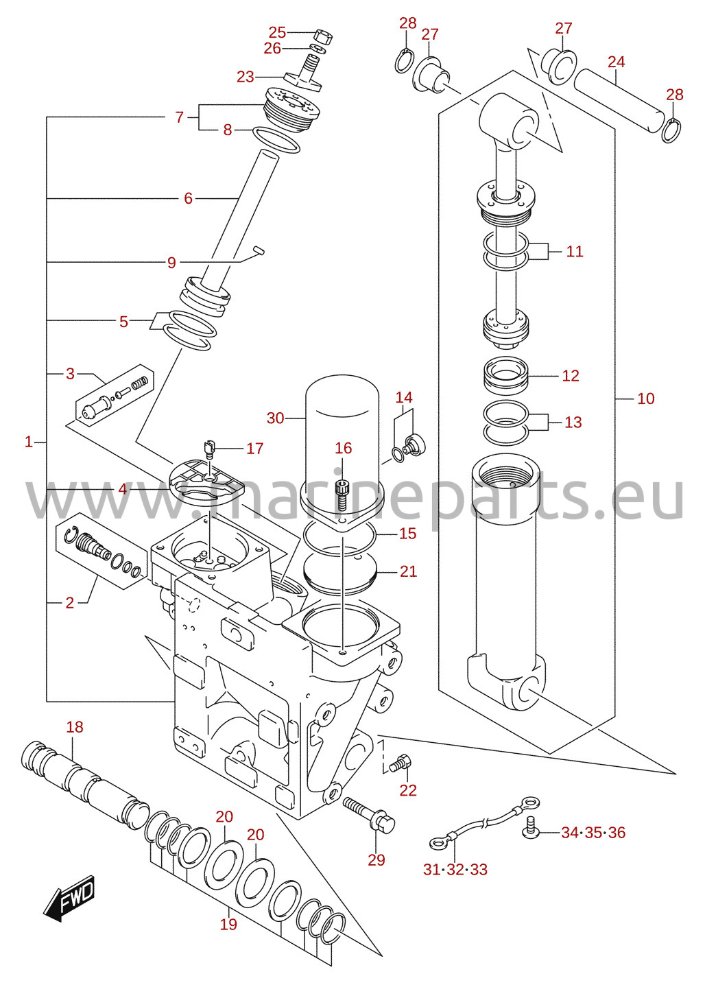 Trimcylinder (X/XX-transom)