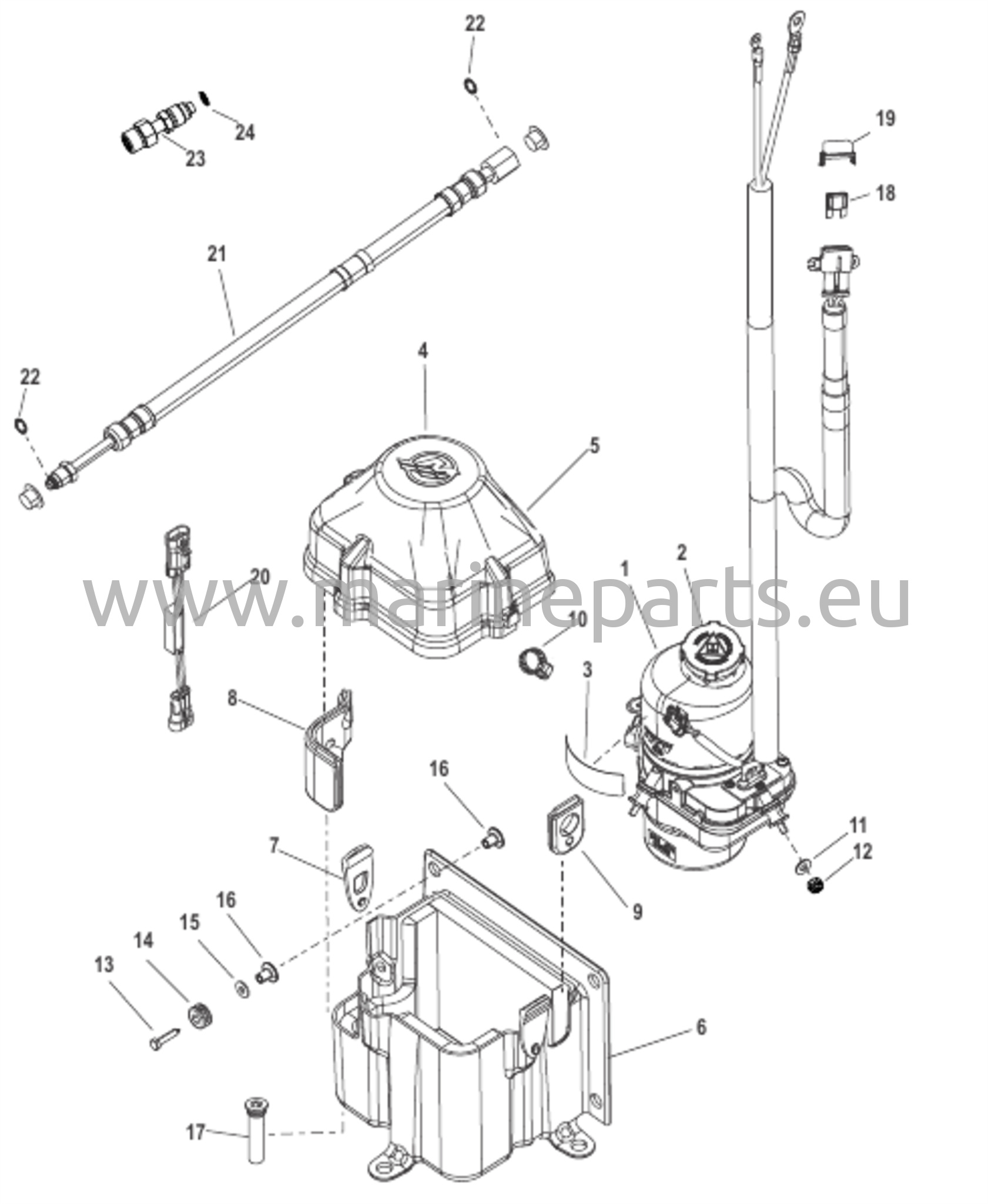B Pump Kit-Styrservo (4-24 fot med 50 Amp Maxi-säkring)