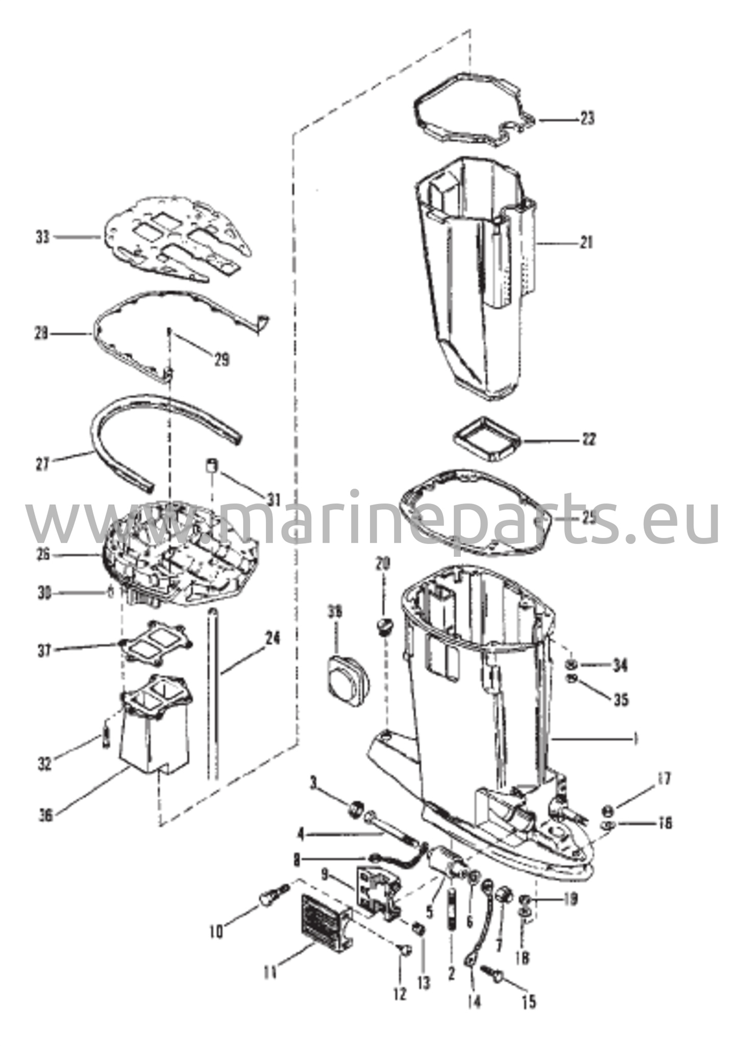Vetoakselin kotelo ja pakoputki