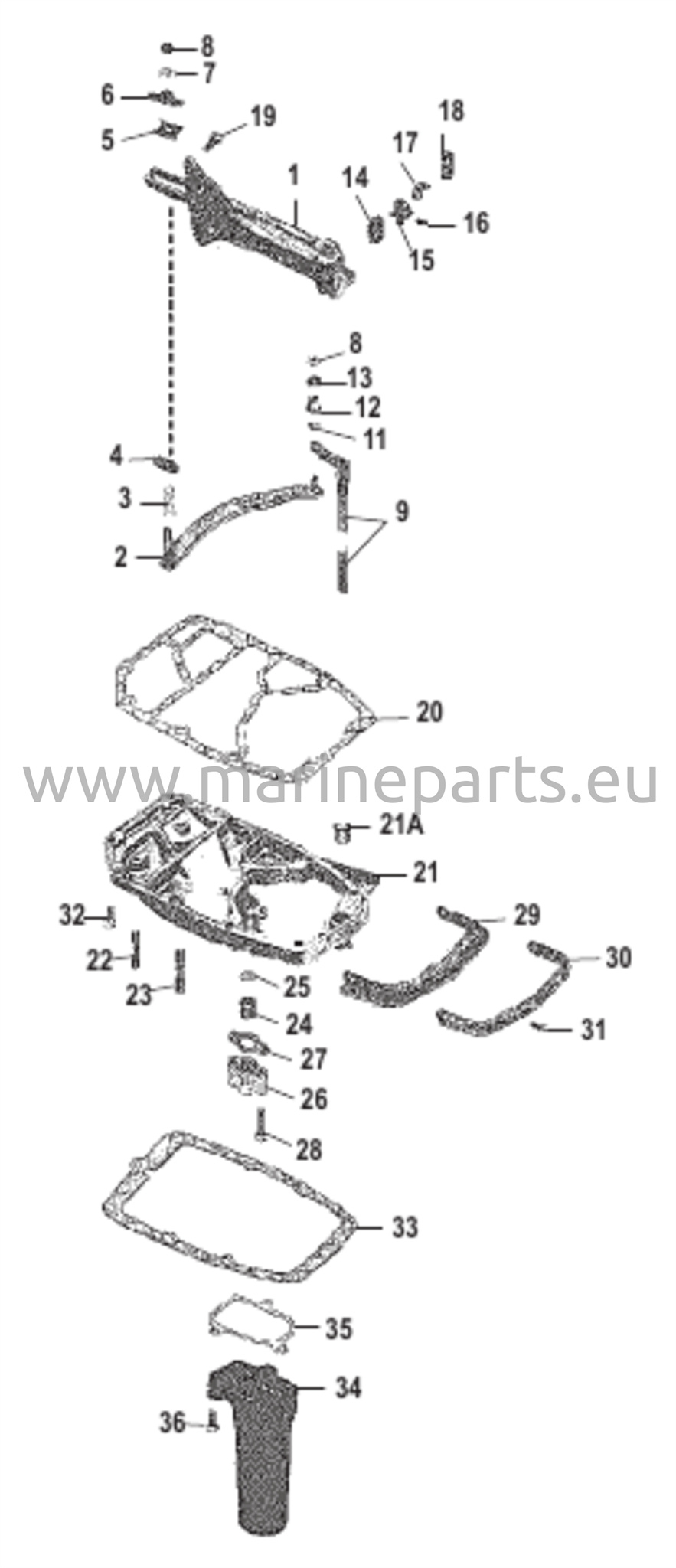 Shift Linkage and Exhaust Plate 