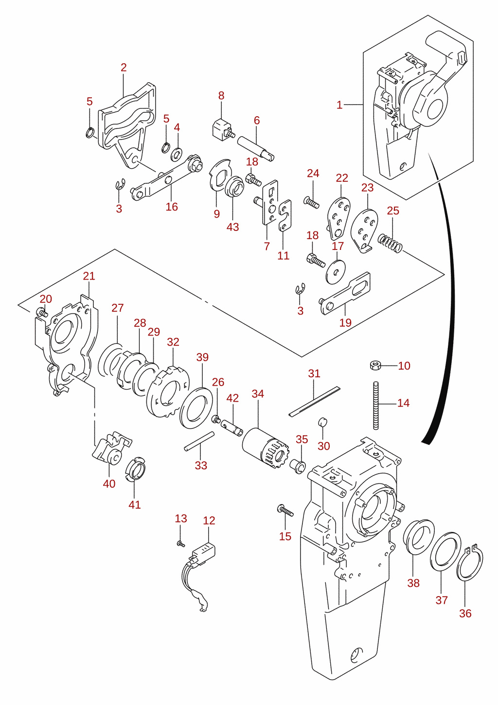 Dolt reglage (2) (DF100B, DF70A, DF75A, DF80A, DF90A) (tillval)