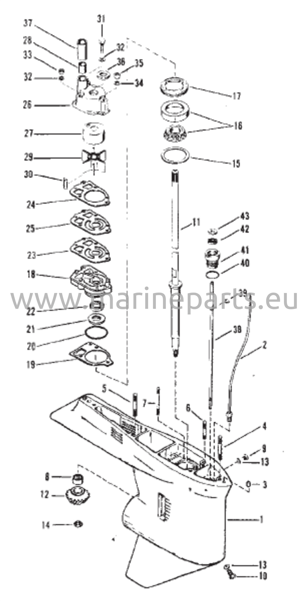 Vaihteiston kotelo (voimansiirtoakselin valukappaleen numero on 1655-9572C)