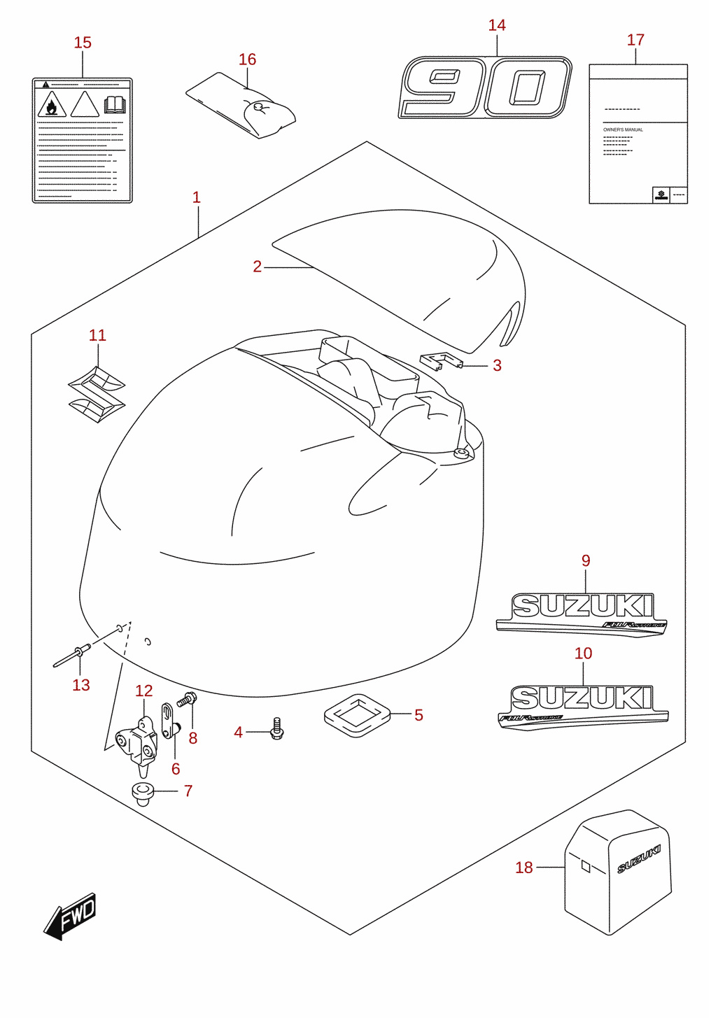 Engine cover (DF90A)