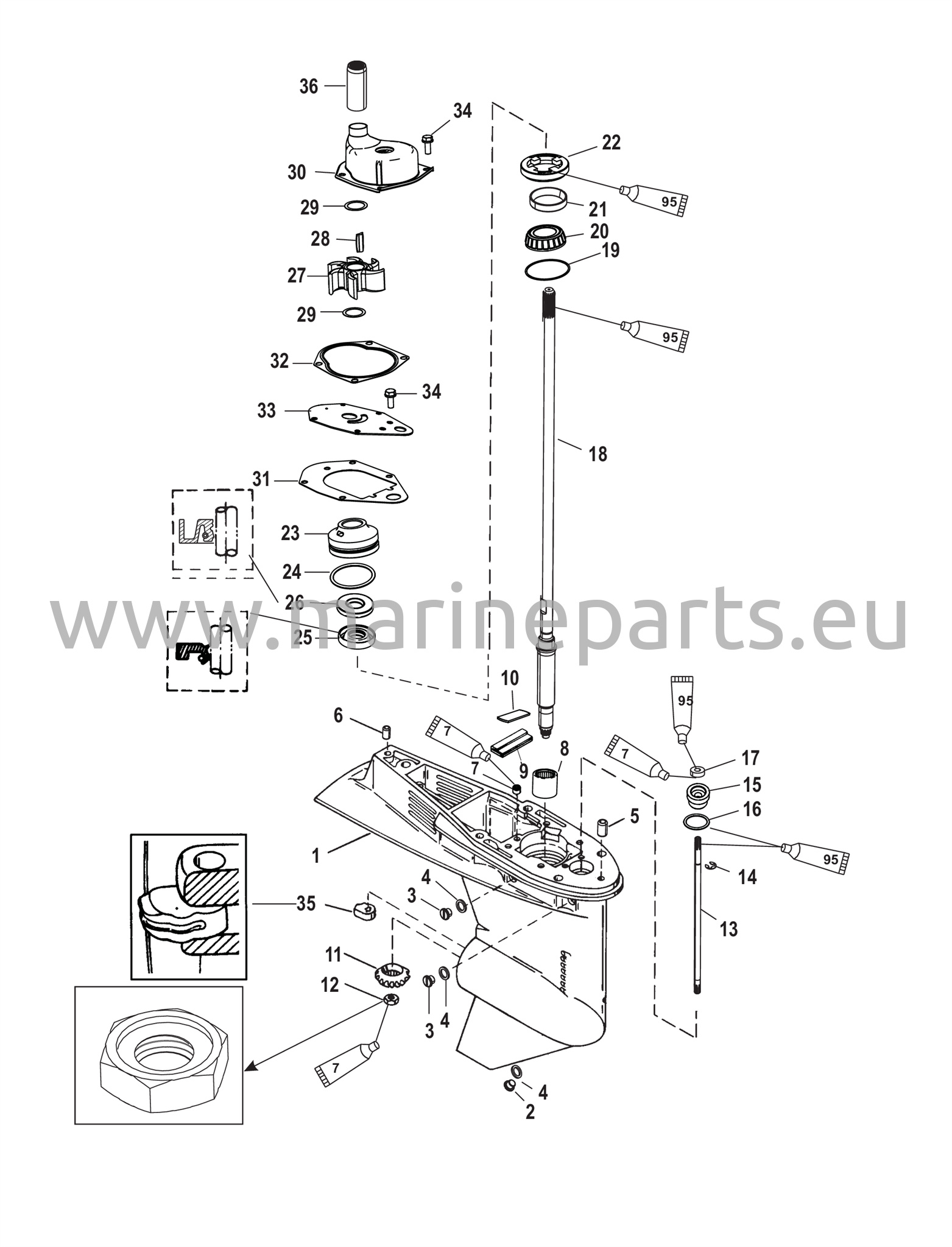 Gear Housing (Driveshaft-Long-2:1 Gear Ratio) 