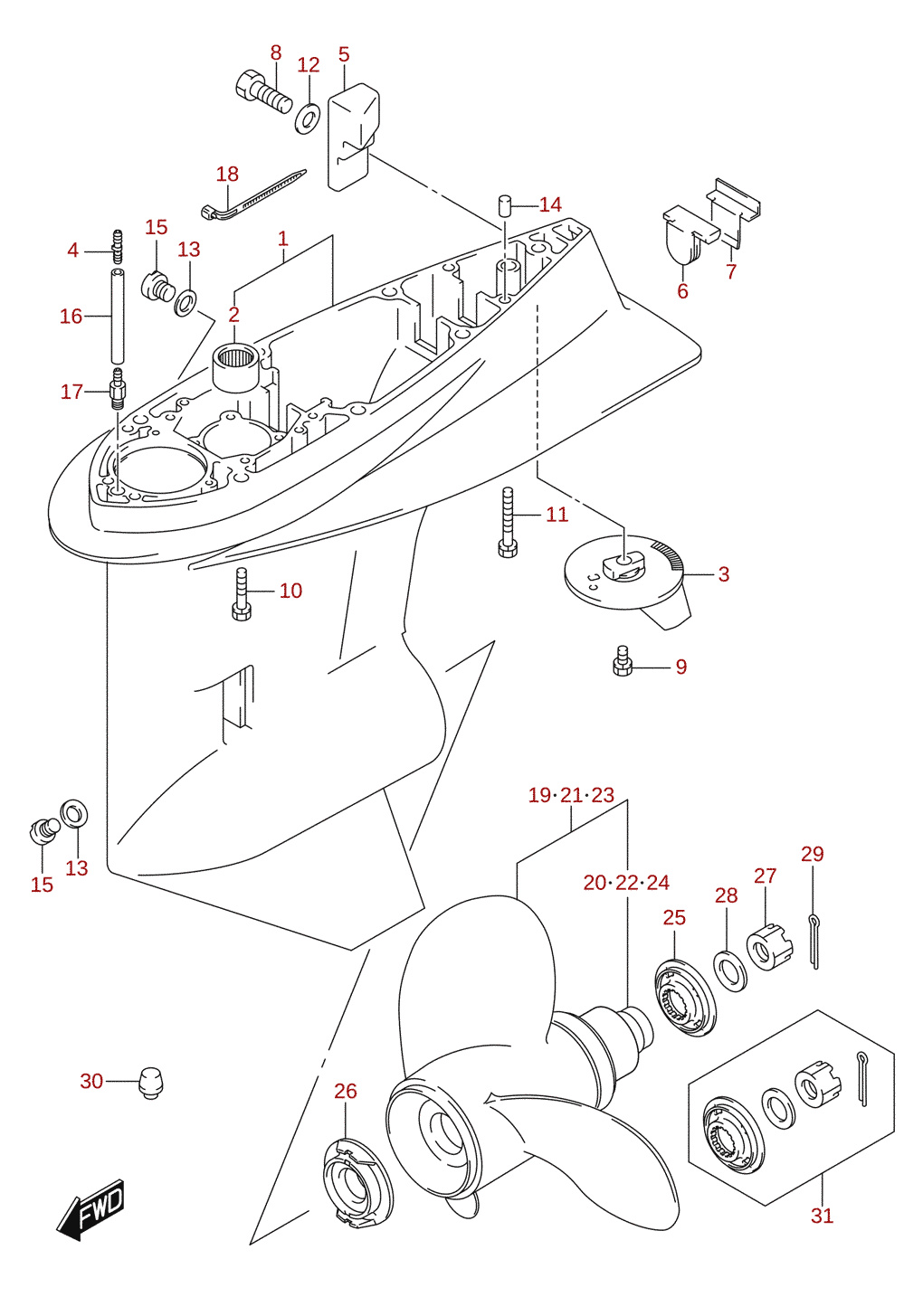 Gear case (DF100AT)