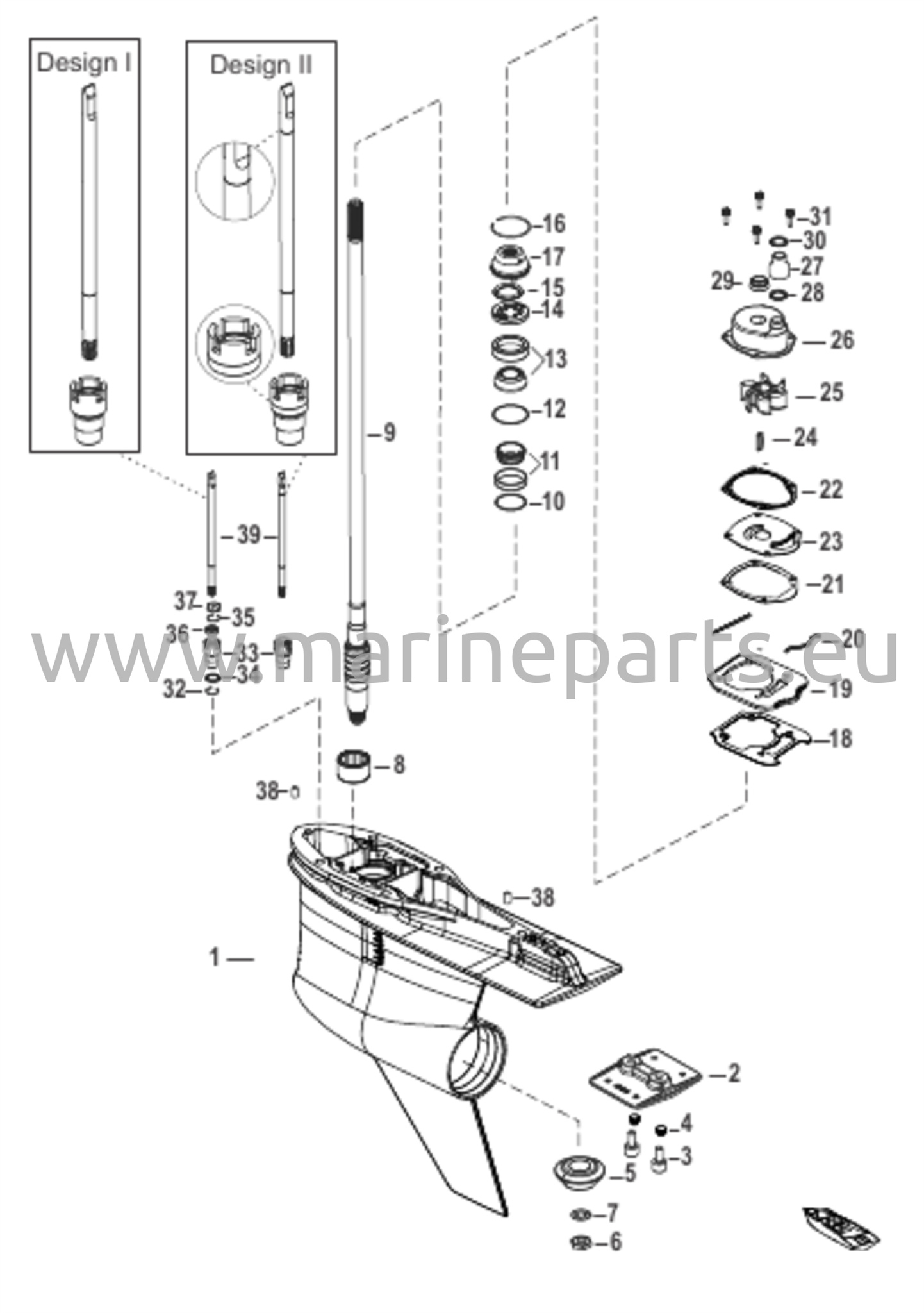 Vaihteiston kotelo, voimansiirtoakseli - 4.80 Torpedo