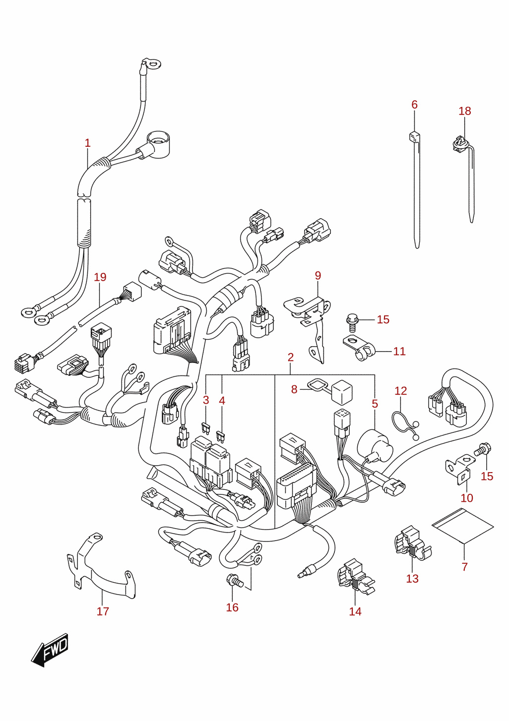 Harness (DF15AT, DF20AT, DF9.9BT)