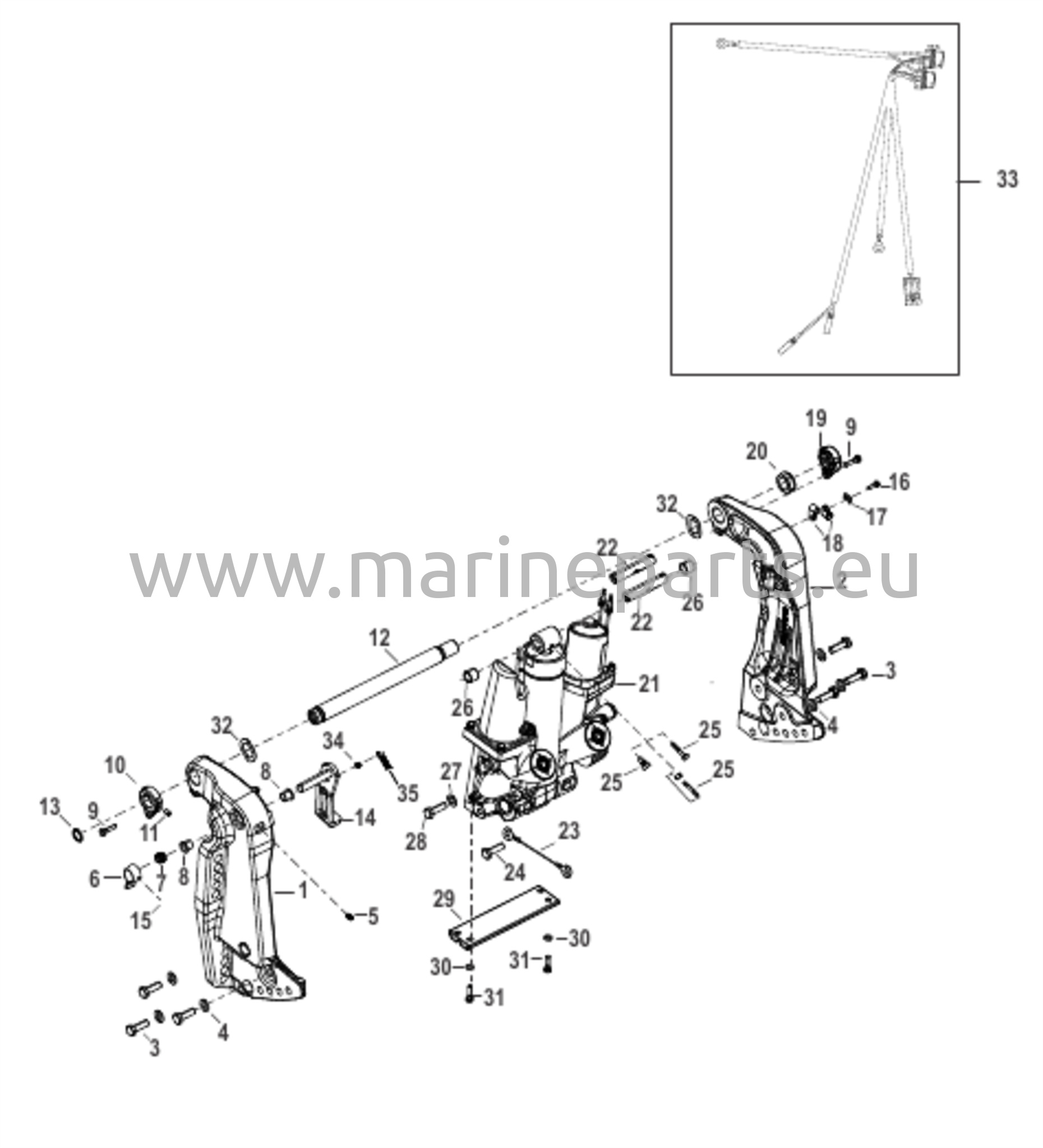 Voimansiirto/Peräpeilin kokoonpano