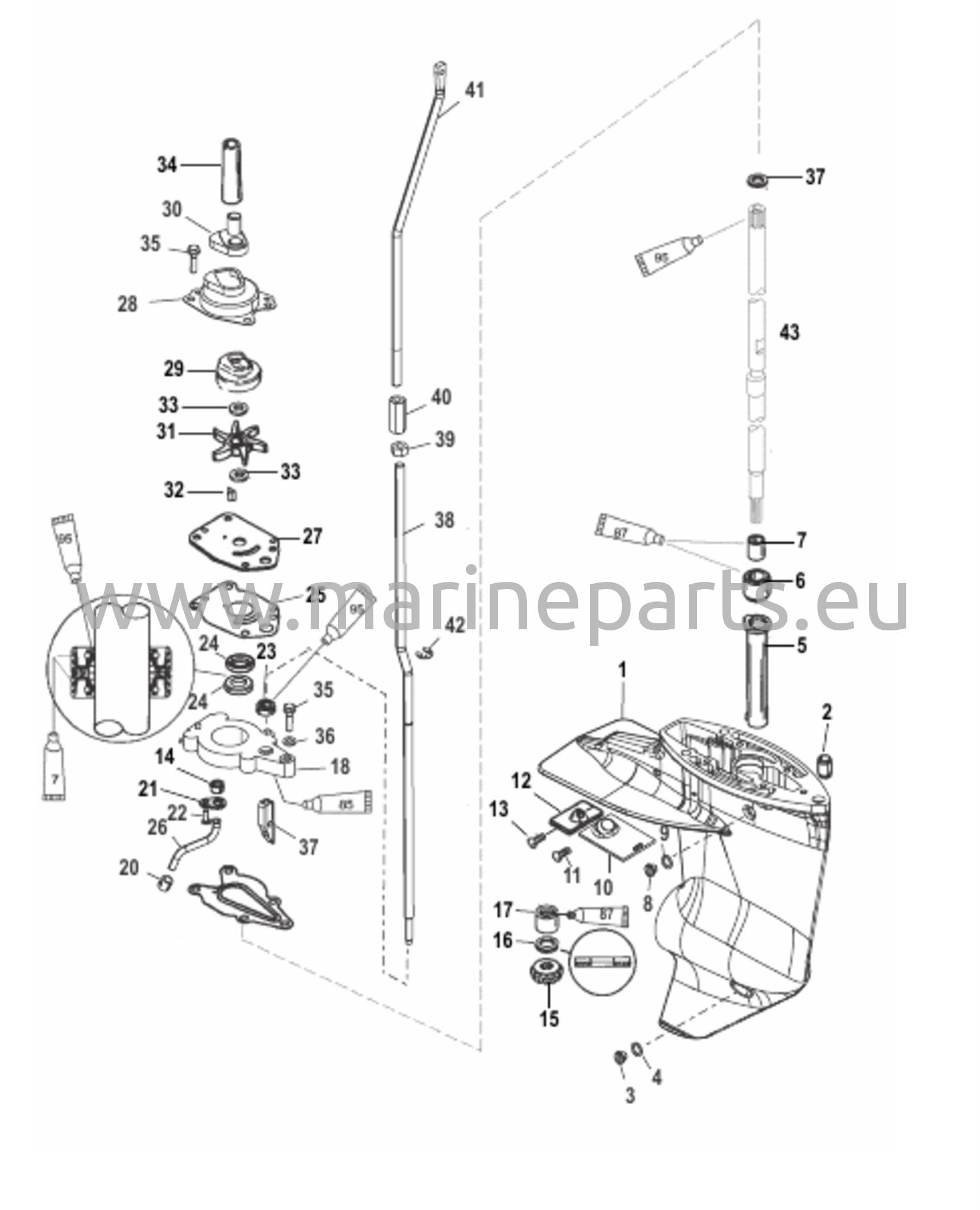 Vaihteiston kotelo (voimansiirtoakseli) (2,00:1 vaihdekerroin) (ei Bigfoot)