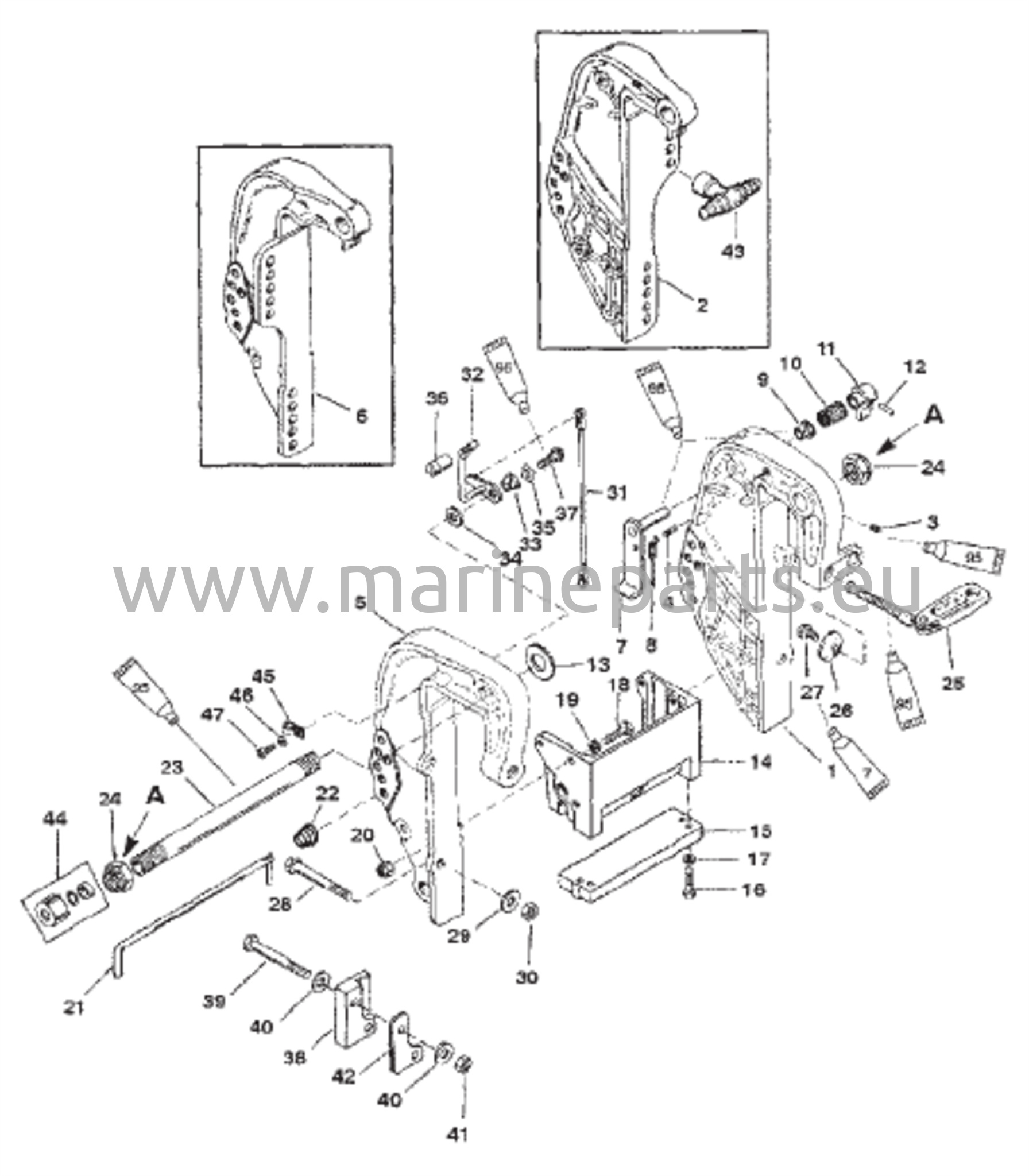 Transom / Clamp Bracket (S/N 0D182000 and Above) 