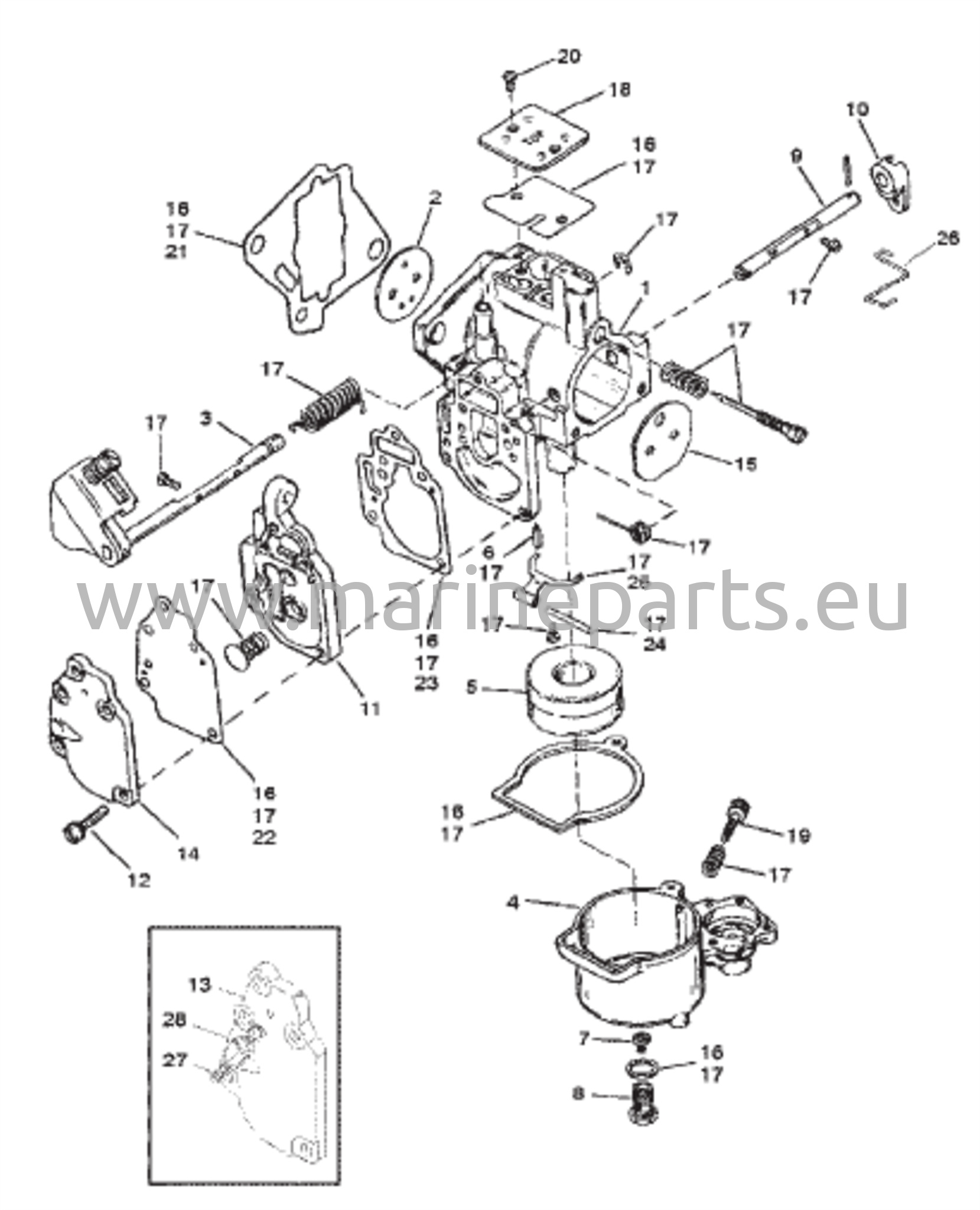 Carburetor (SeaPro/Marathon 15/25 & Super 15) 