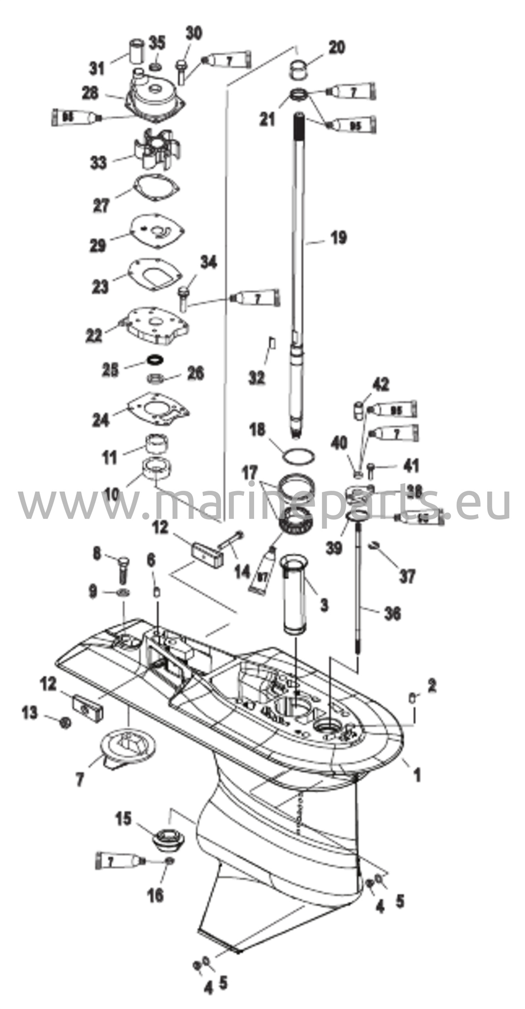 Vaihteiston kotelo voimansiirtoakseli