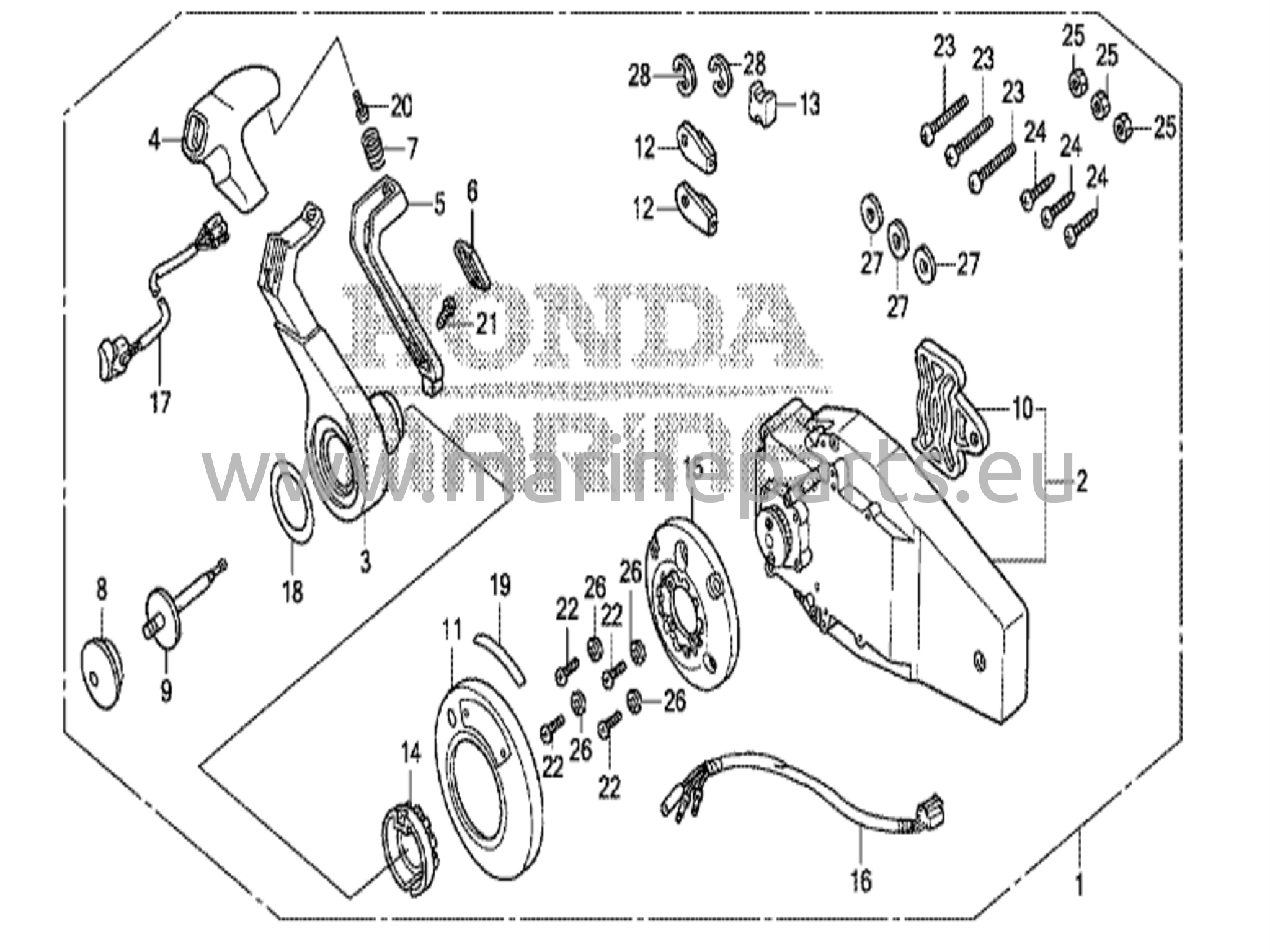 Kaukosäädin (upotettava malli) (oikea)