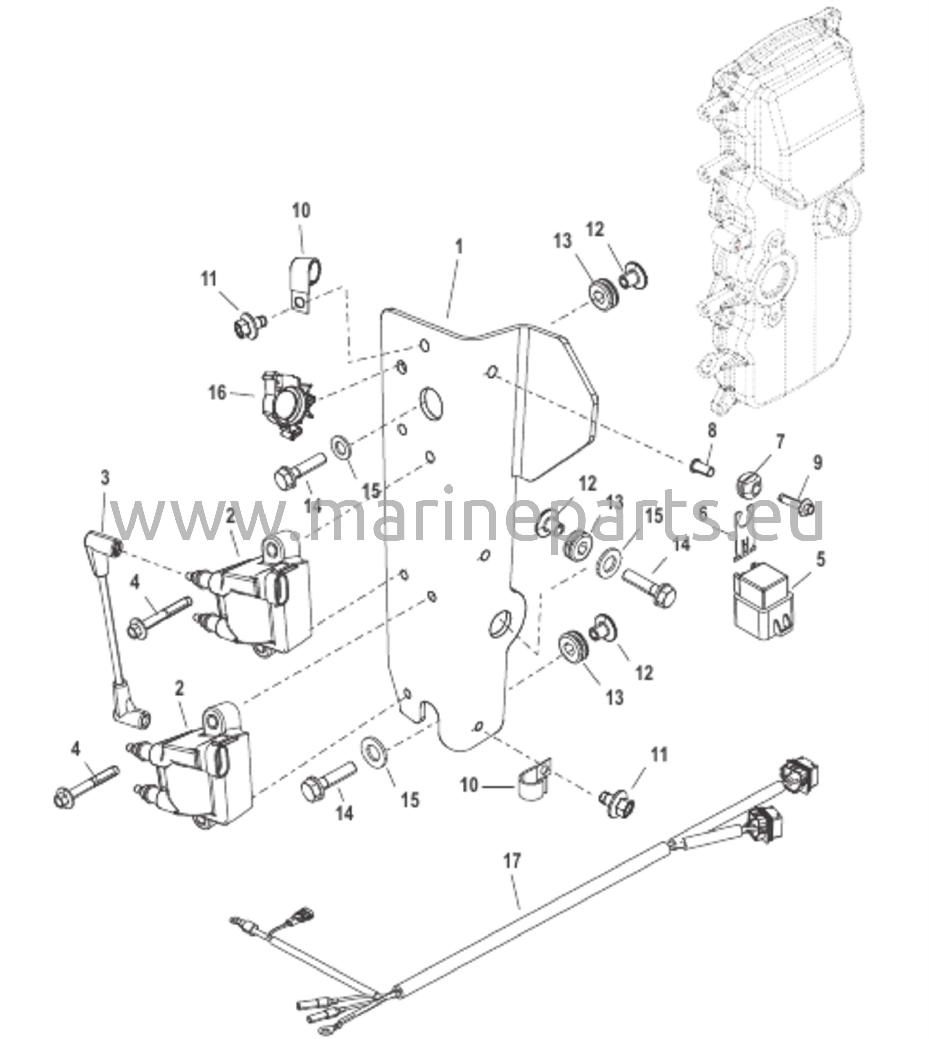Sytytyspuolan kiinnitys 1C104424/0P560350 ja uudemmat