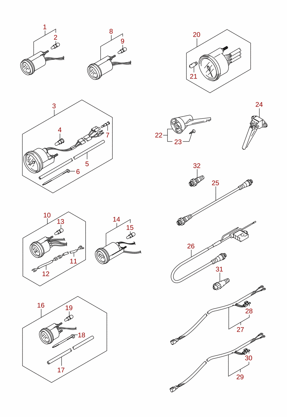 Meter (1) (DF40AQH, DF40ATH, DF50ATH, DF50AVTH, DF60AQH, DF60ATH, DF60AVTH) (optional)