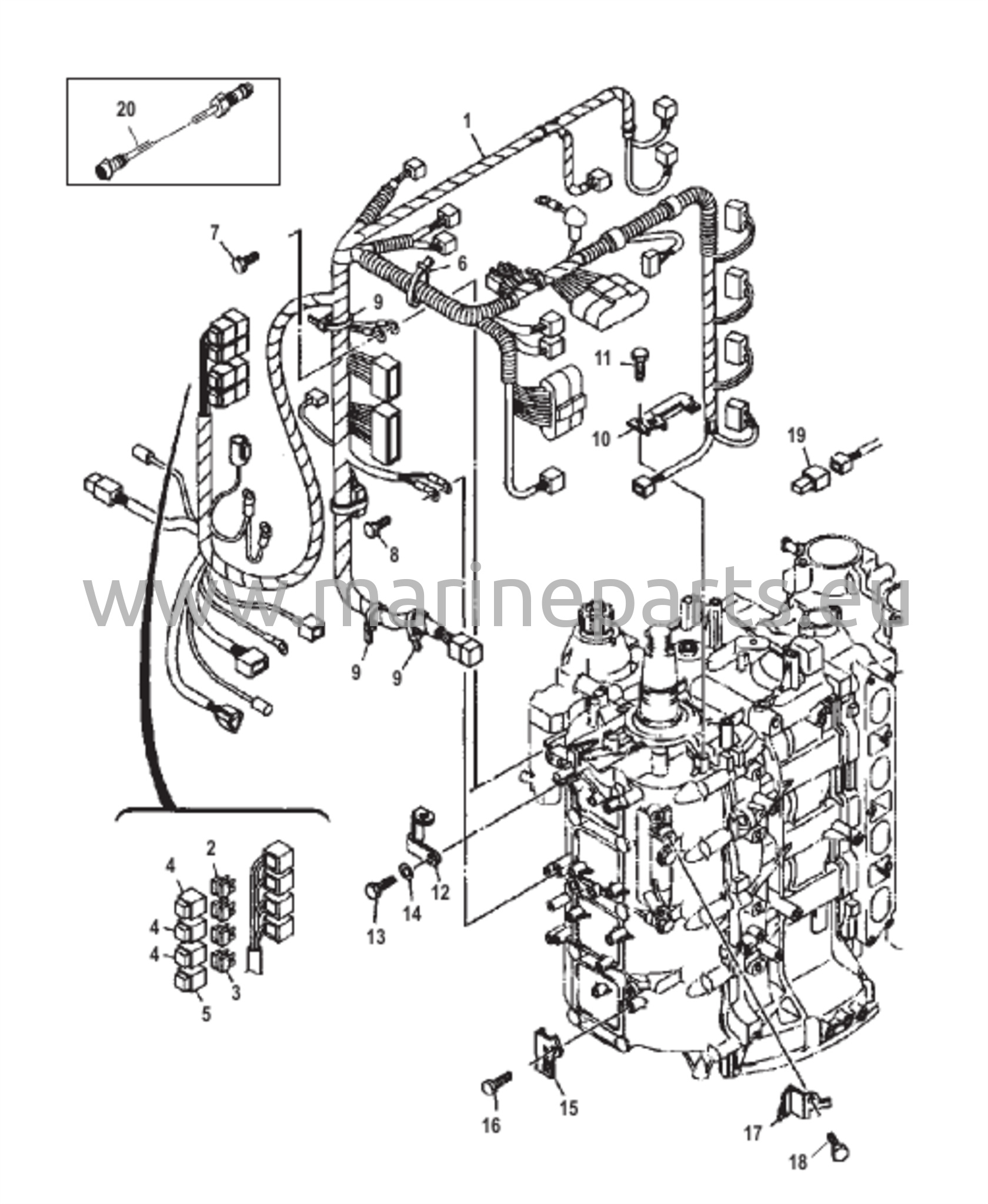 Sähkökomponentit Moottorin johdinsarja