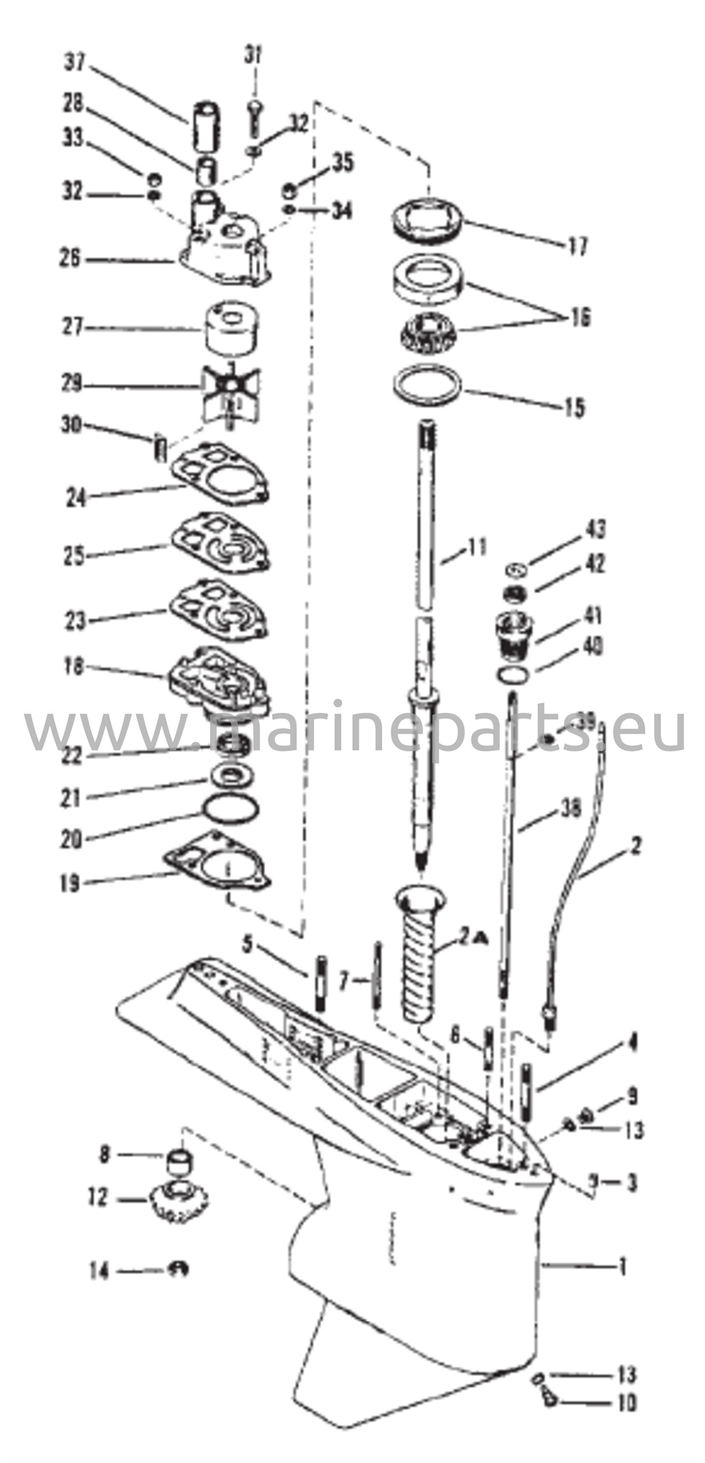 Vaihteiston kotelo voimansiirtoakselille - 178:1 vaihde-suhde, halkaisija 4,25 tuumaa