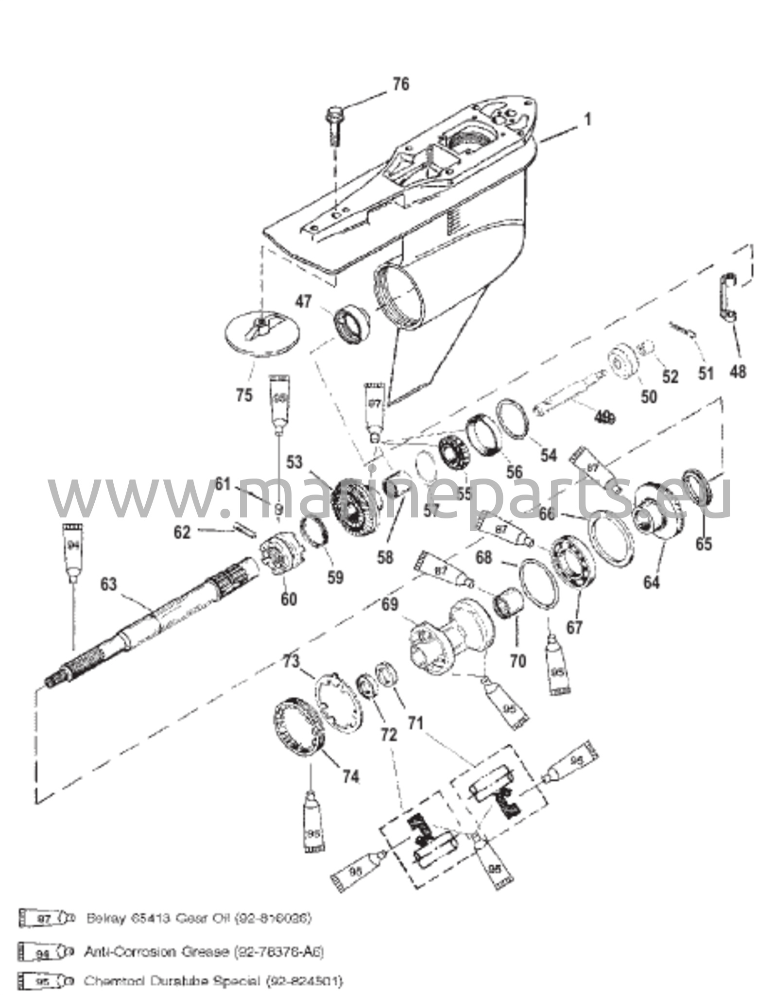 Vaihteiston kotelo (Propulsiovarsi-Std-S/N-0G960500 ja uudemmat)