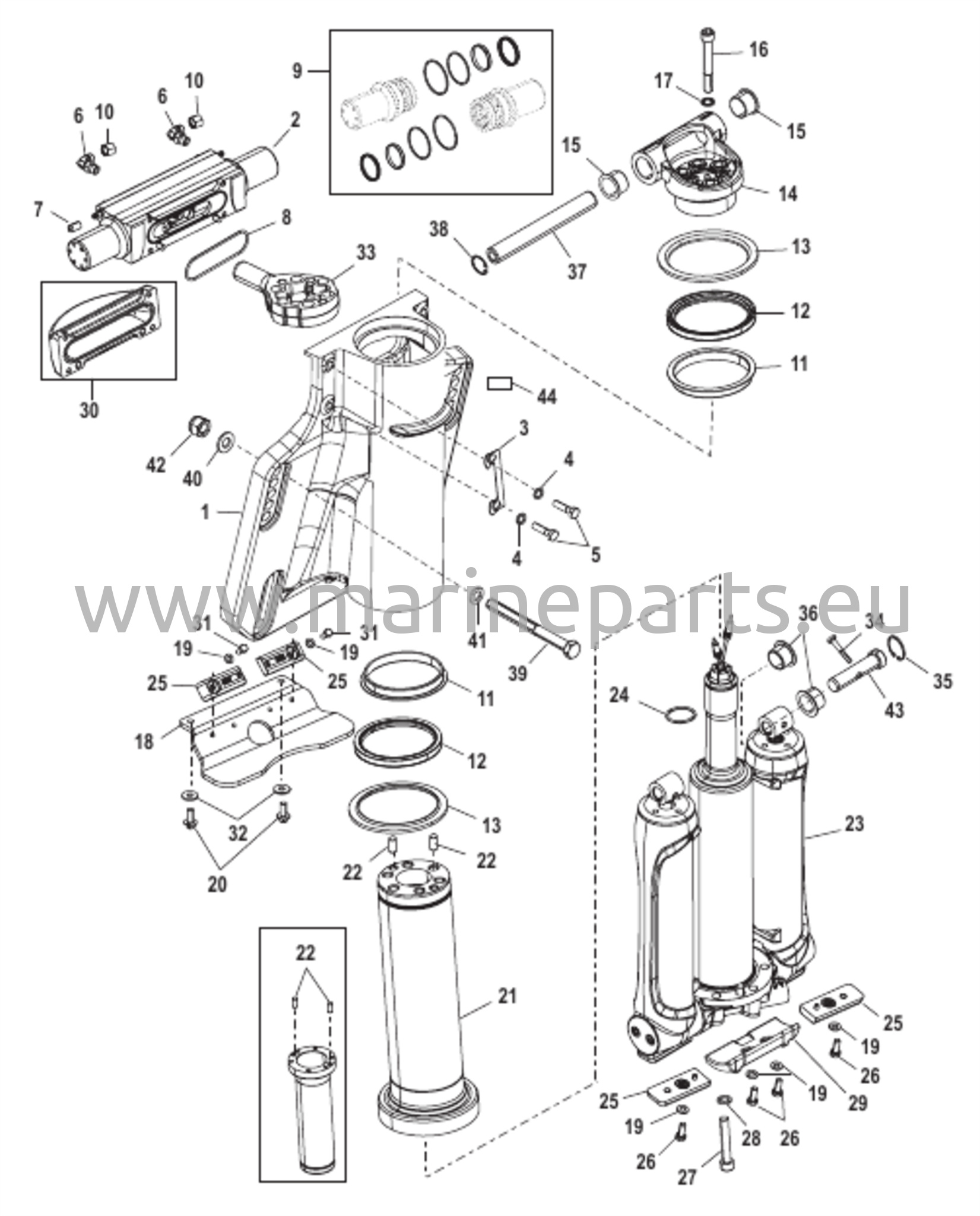 Voimansiirto-/Ohjaussylinteri