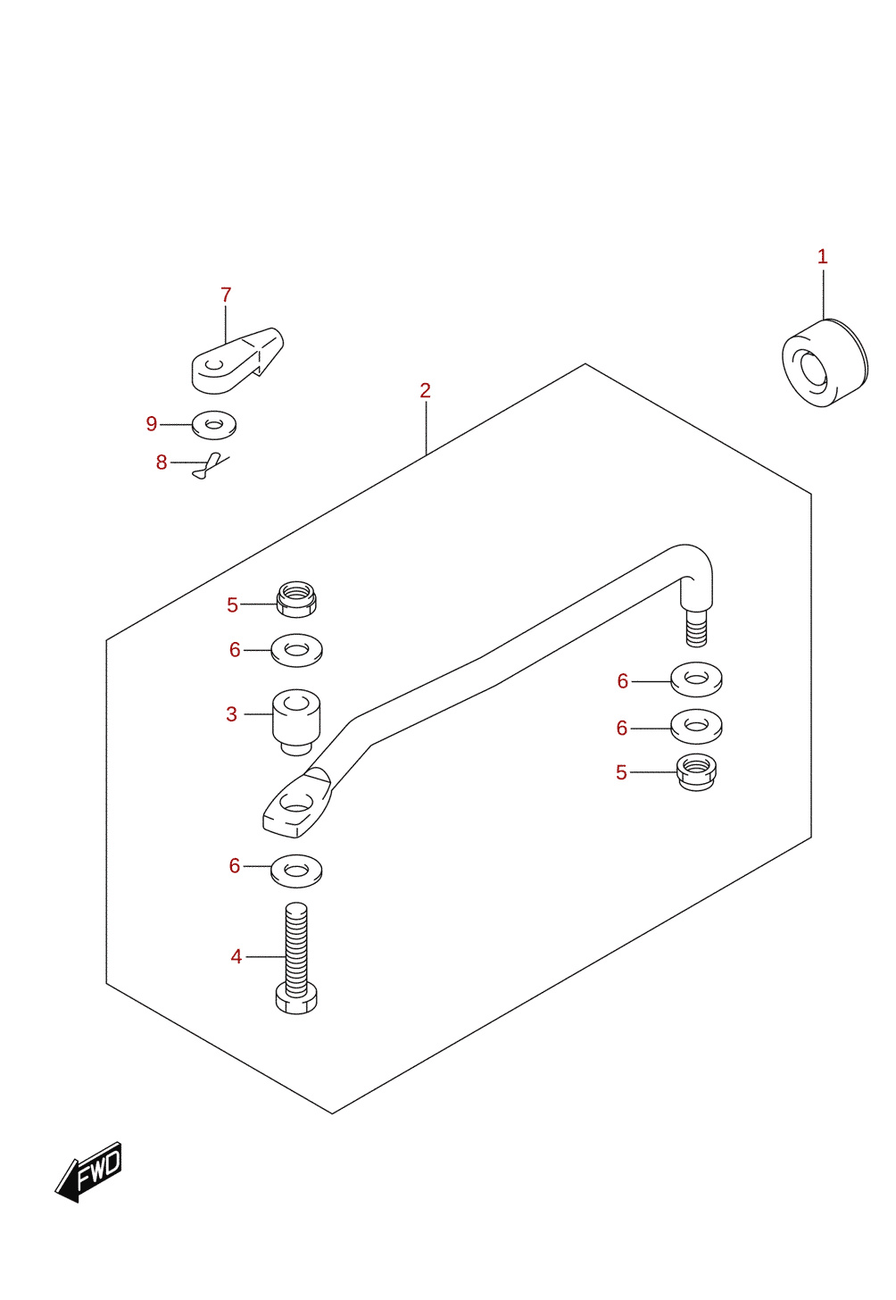 Styrstag (DF70A, DF80A, DF90A)