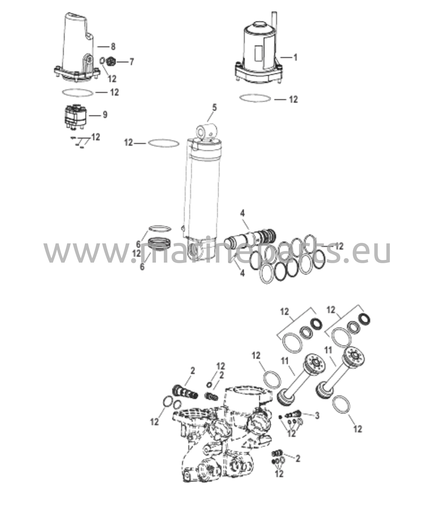 Power Trim -komponenttien muovinen moottorikotelo - Suunnittelu 2/3