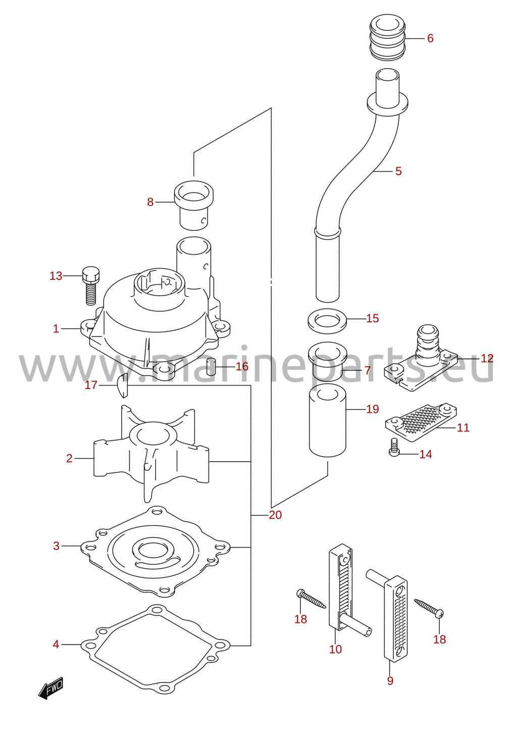 Vattenpump (2001–2006) (DF115T, DF90T)