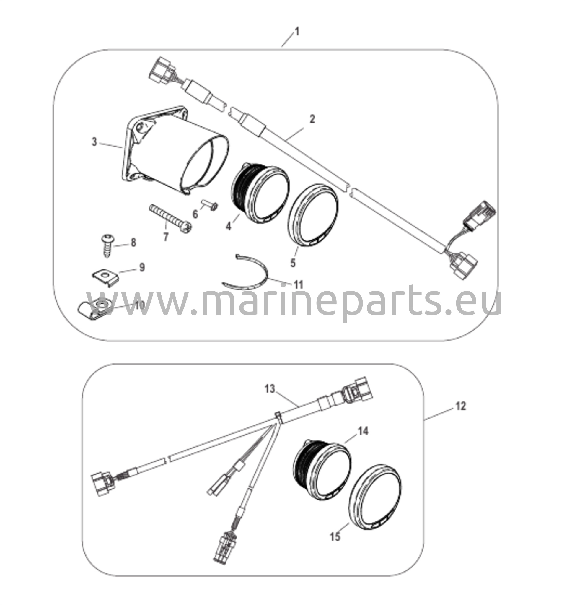 SC1000 kierroslukumittarisarja peräpeili- ja ohjauspulpetin kiinnitykseen