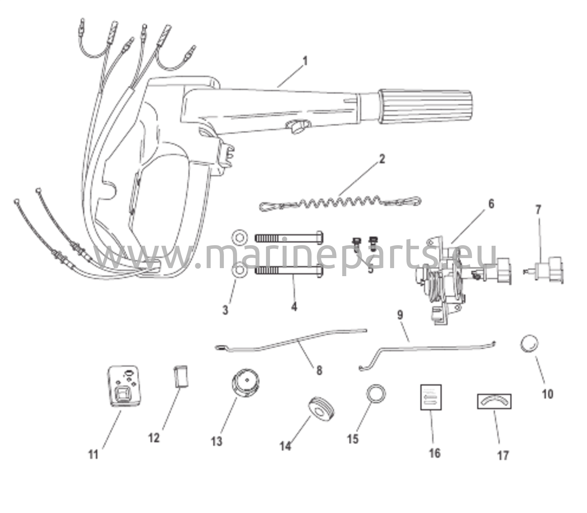 Tiller-ohjaimen muuntosarja 8/9,9 hv manuaali 896289A01