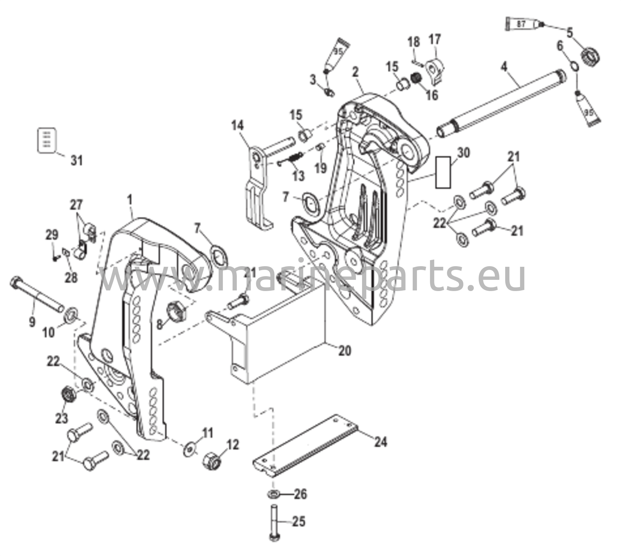 Peräpeilin kiinnike