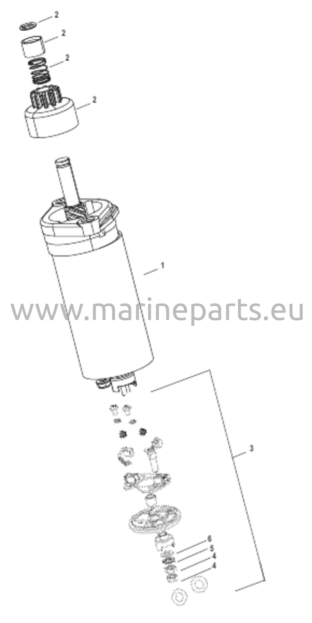 Startmotorens komponenter
