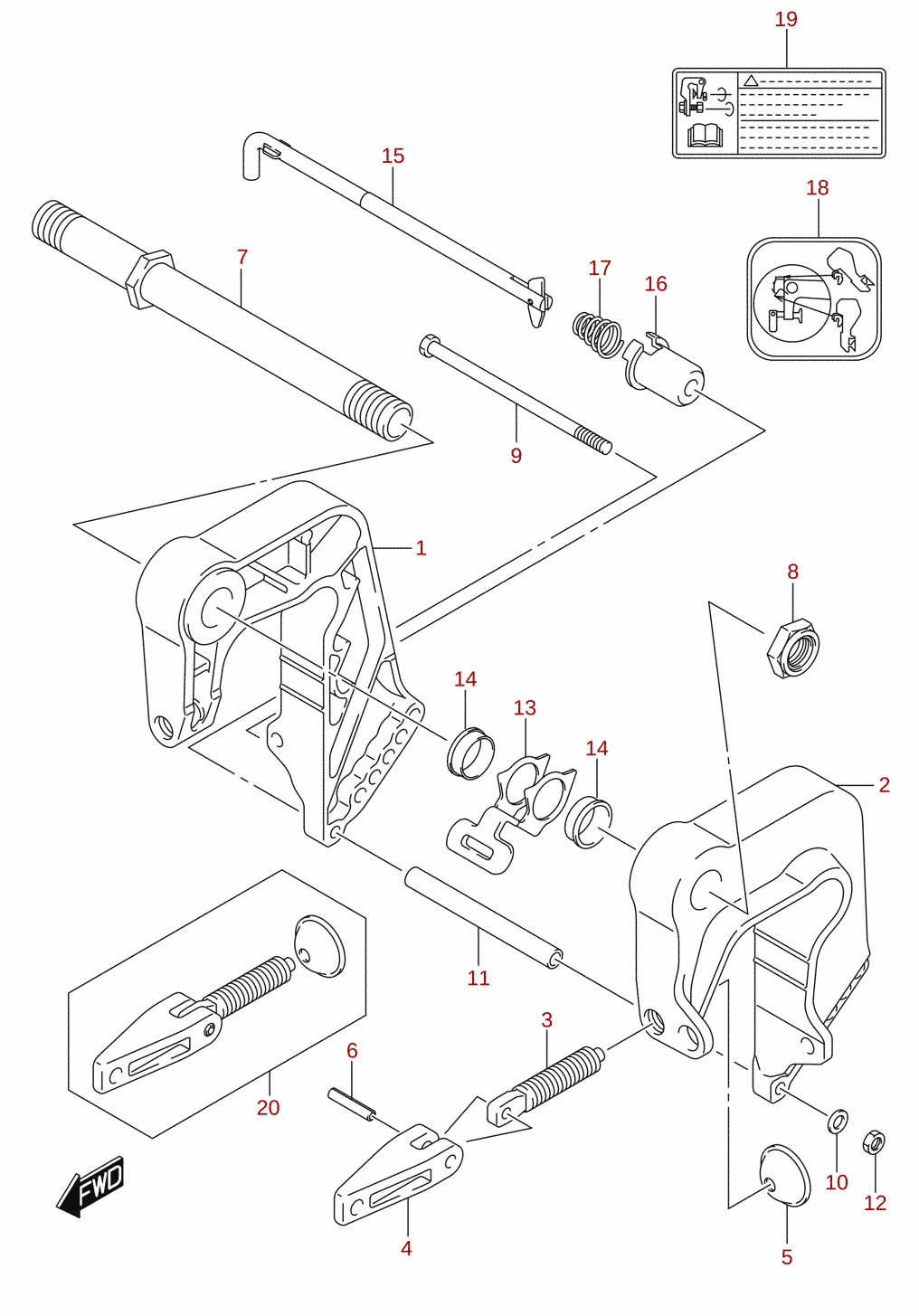 Support de fixation (DF8AR, DF9.9AR)
