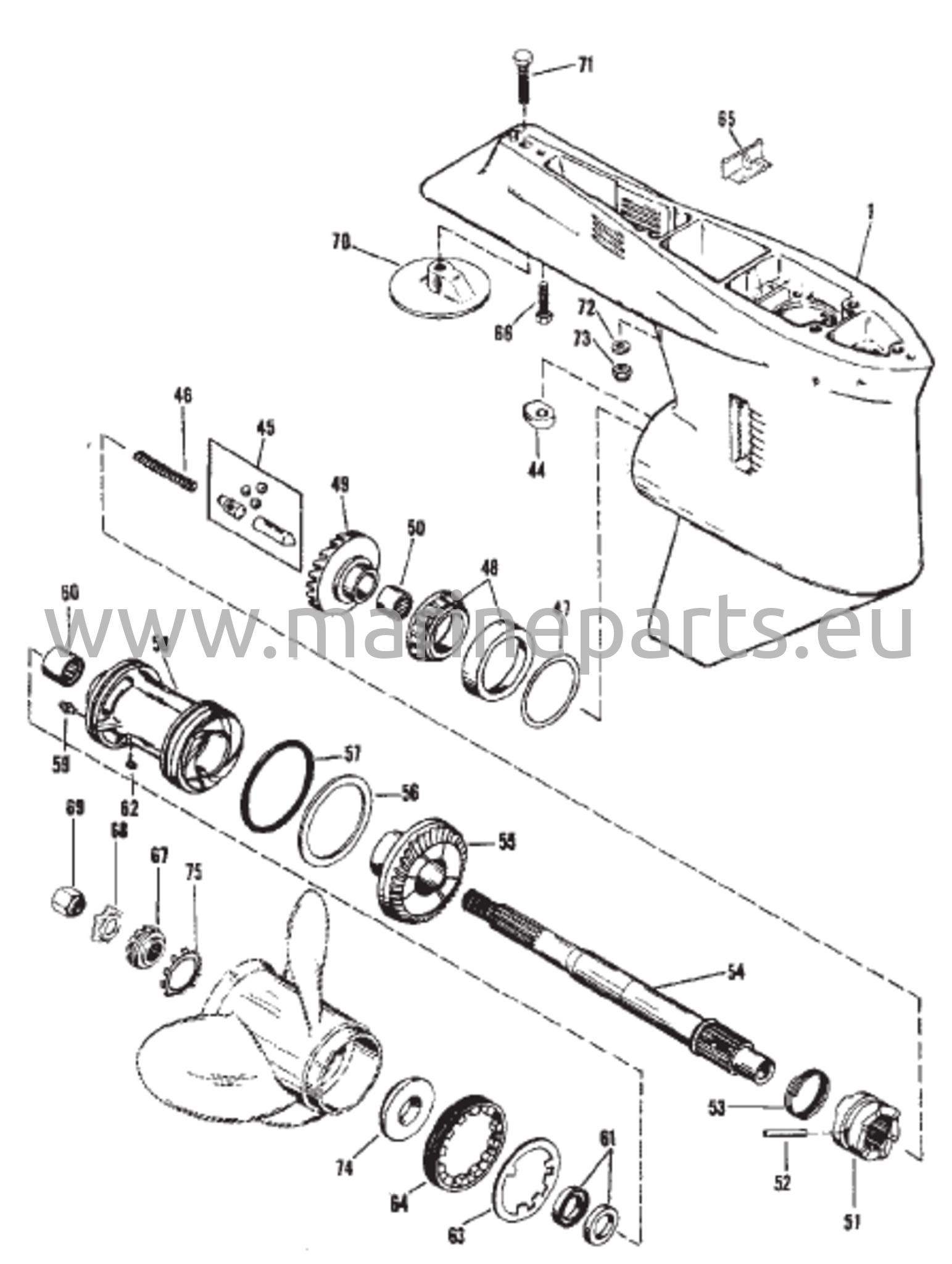 Hammasratta korpus (propelleriaksel) (valand #1655-9572C)