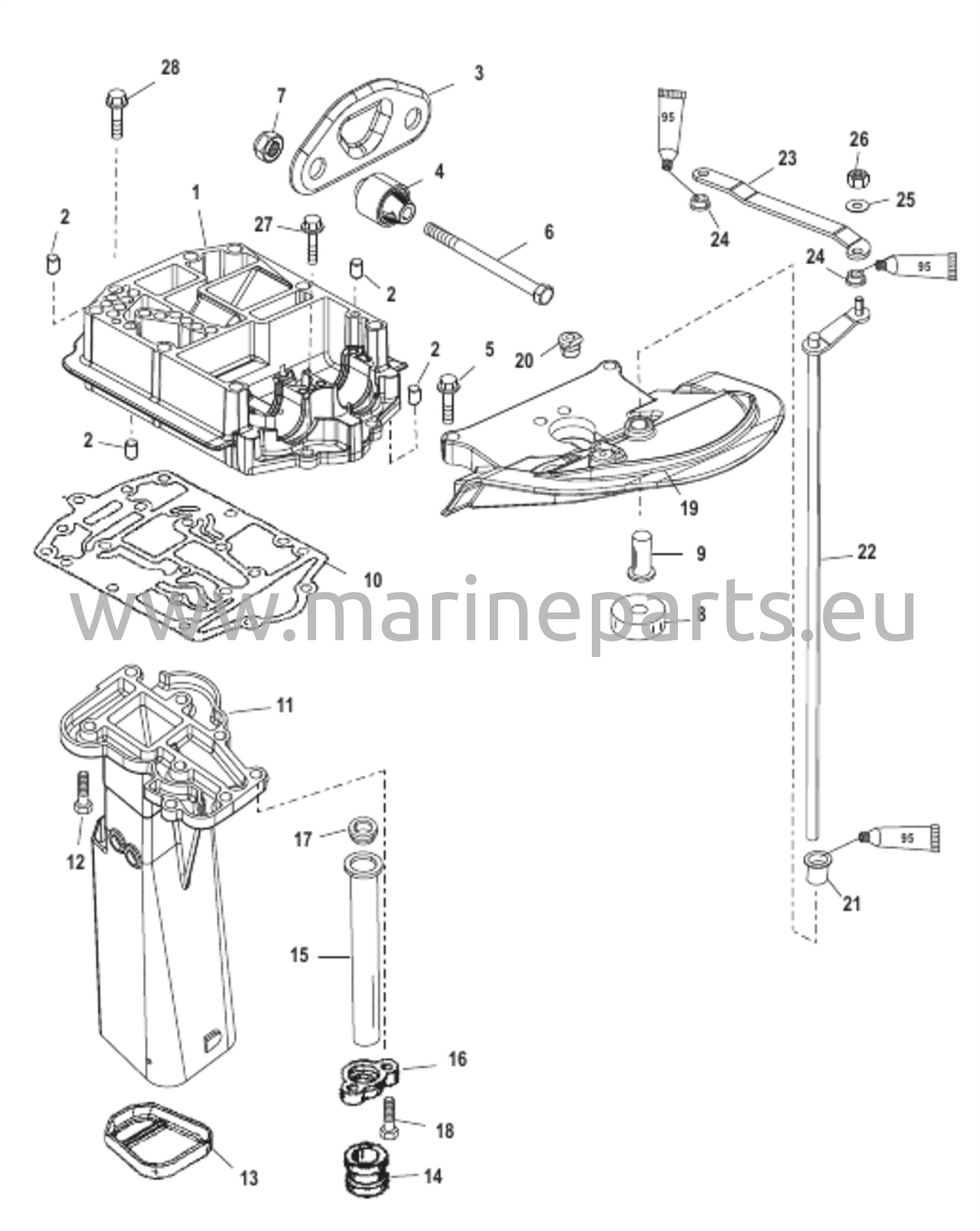 Pakoputken levy (S/N USA-0T801000/ BEL-0P268000 ja siitä eteenpäin)
