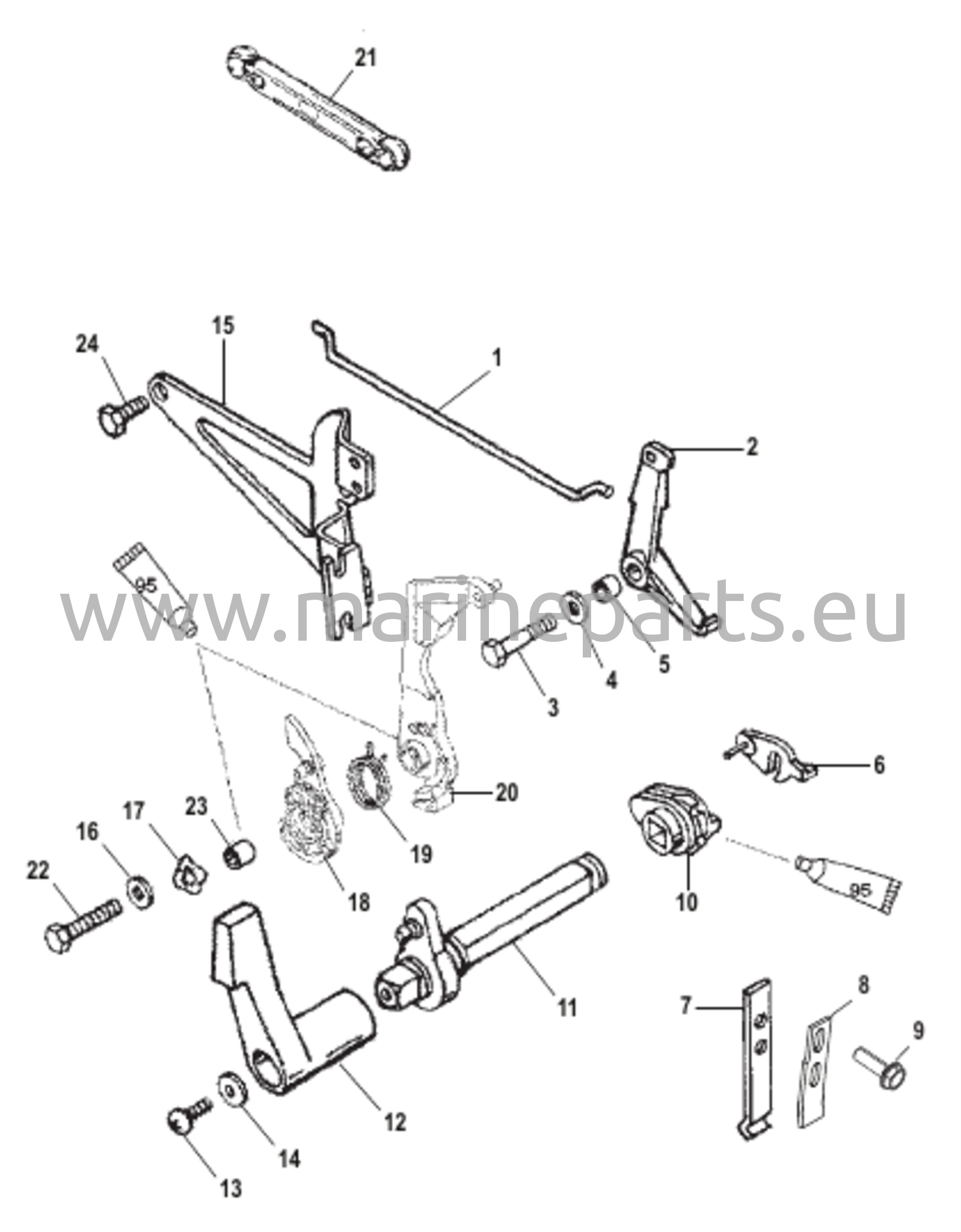 Kaasu- ja vaihdevivuston nivel (Sivusiirto)