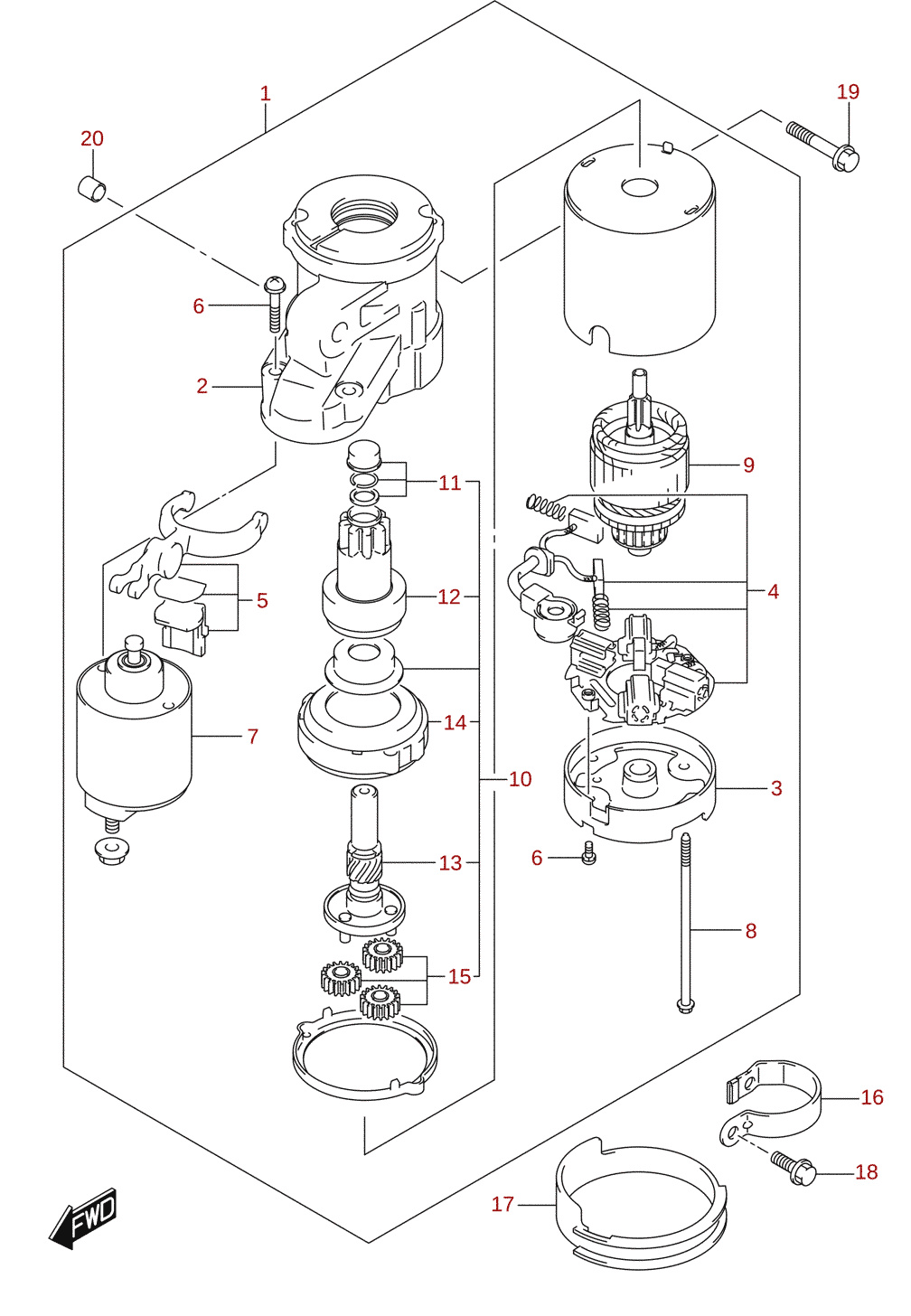 Starting motor
